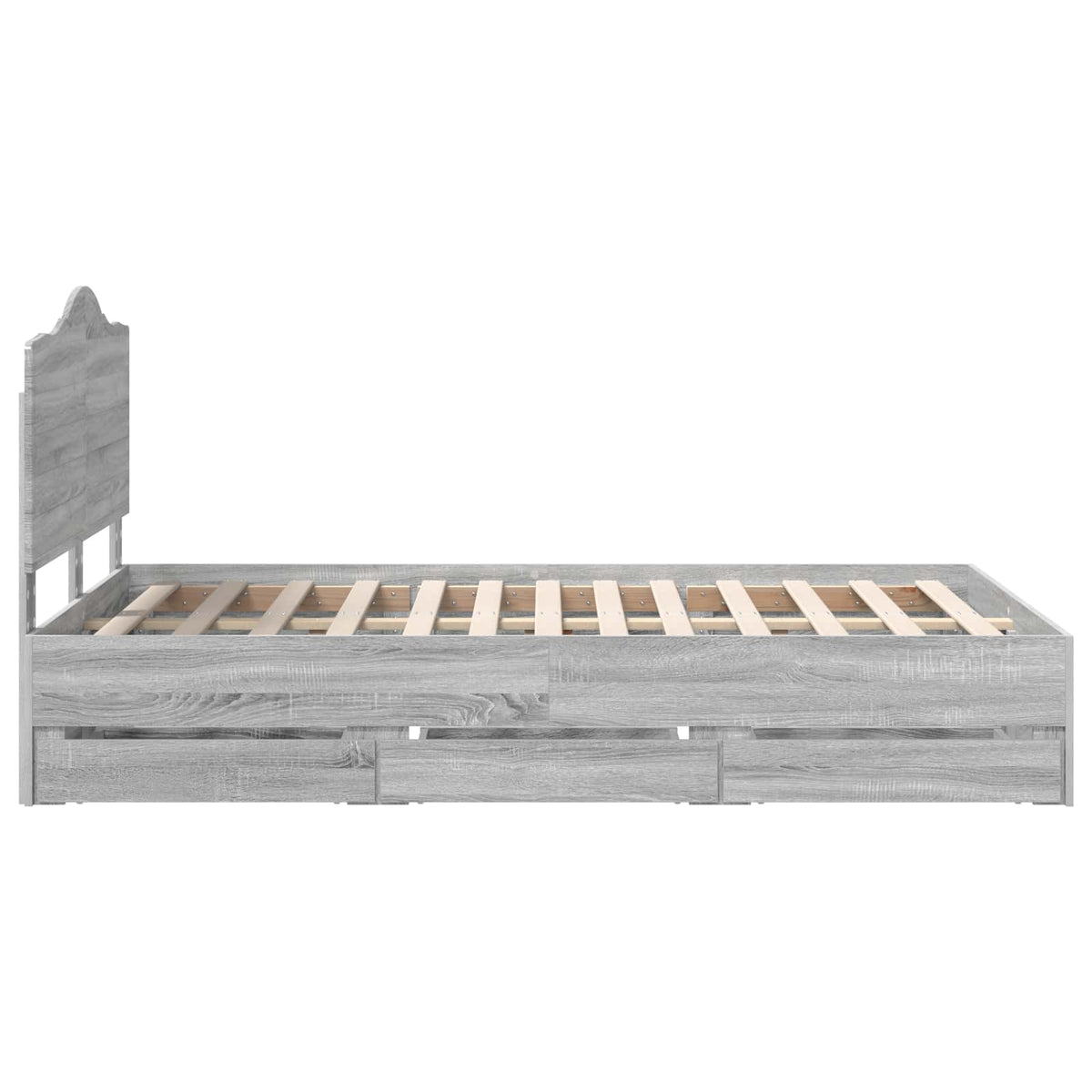Bed Frame with Drawer Grey Sonoma 120 x 190 cm Engineer Wood