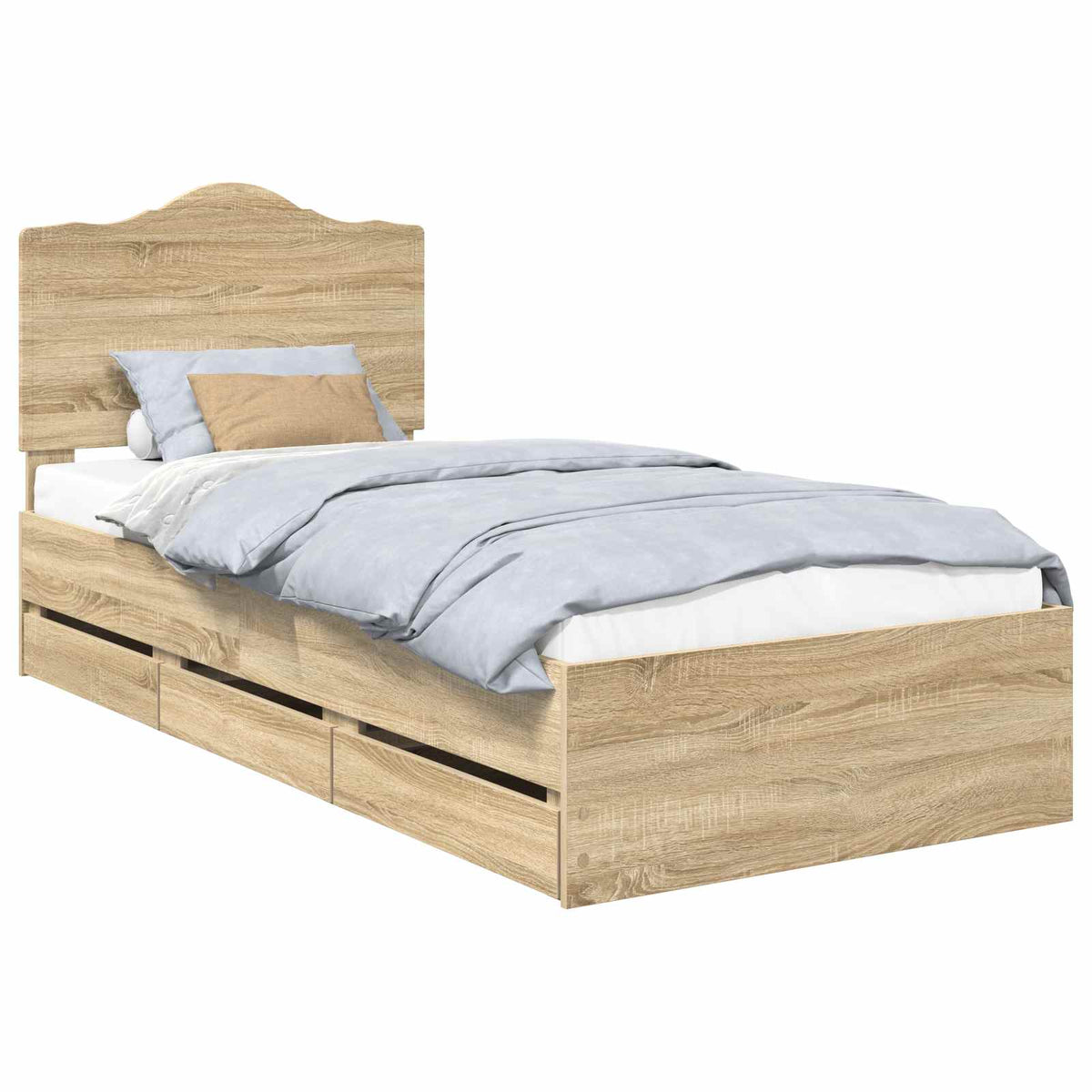 Bed Frame with Drawer Sonoma Oak 100 x 200 cm Engineer Wood