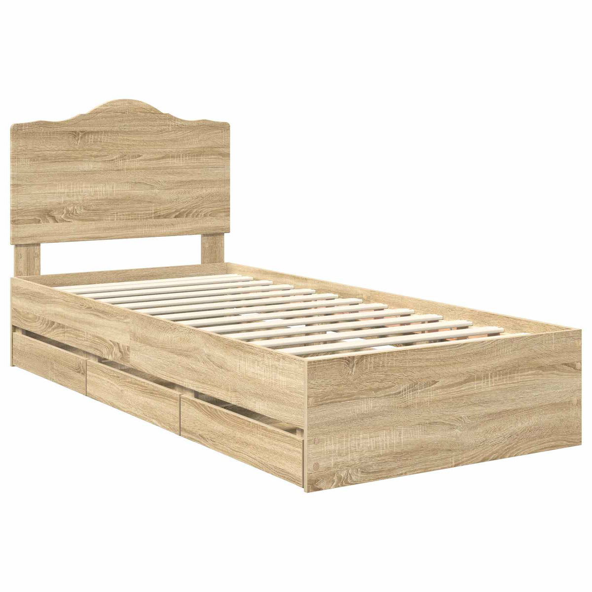 Bed Frame with Drawer Sonoma Oak 100 x 200 cm Engineer Wood