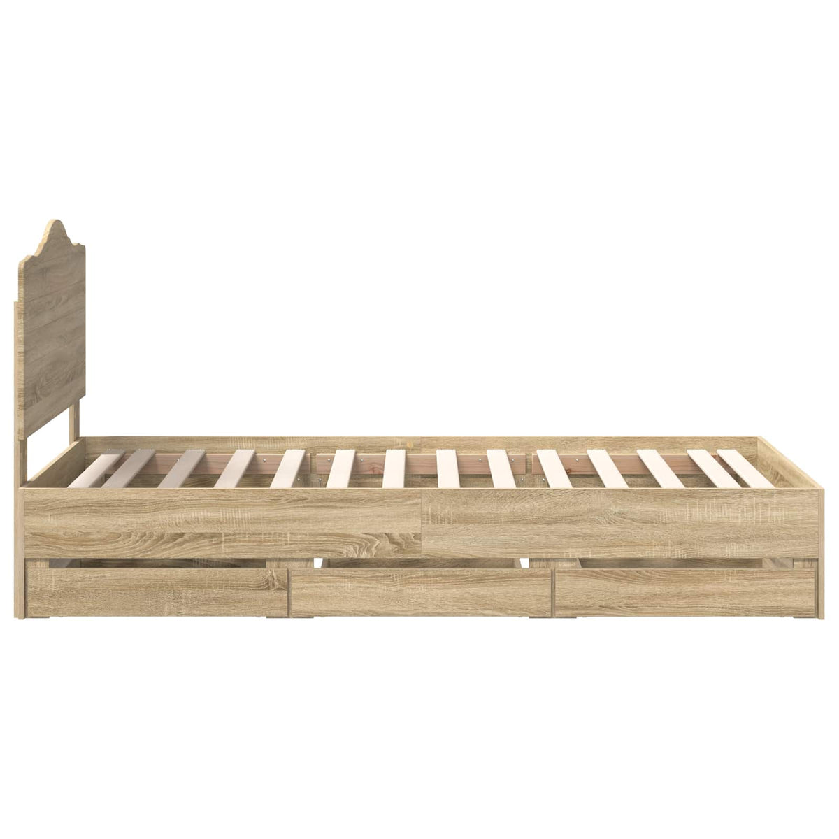 Bed Frame with Drawer Sonoma Oak 100 x 200 cm Engineer Wood