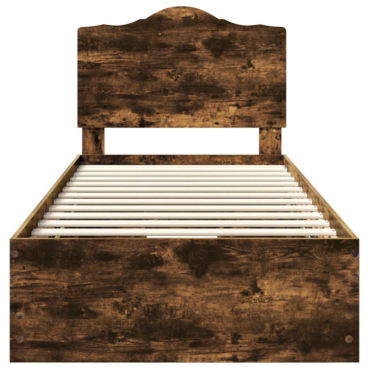 Bed Frame with Drawer Smoked Oak 100 x 200 cm Engineer Wood
