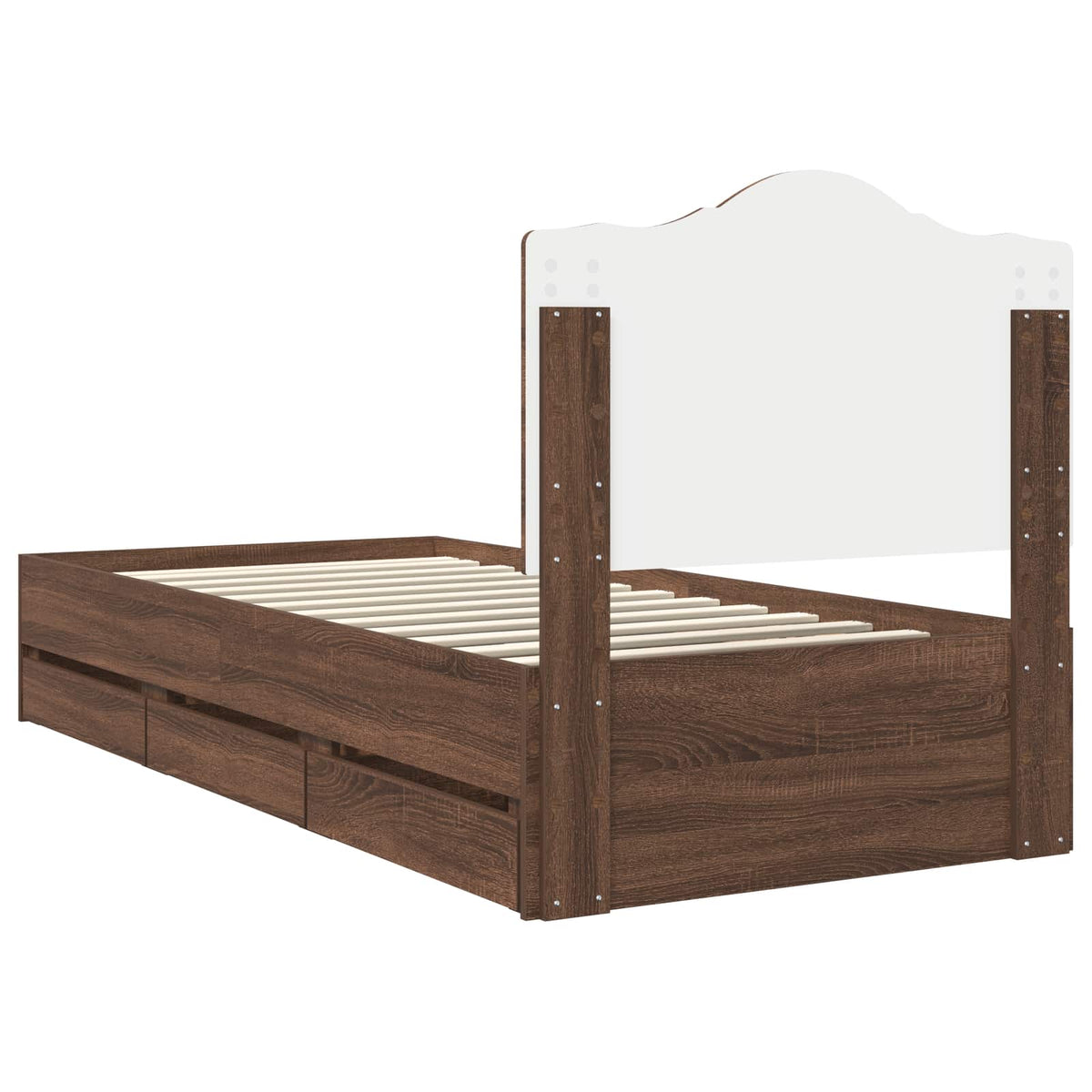 Bed Frame with Drawer Brown Oak 100 x 200 cm Engineer Wood