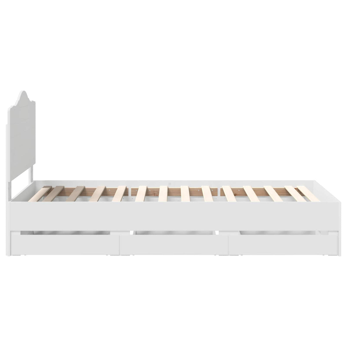 Bed Frame with Drawer White 90 x 200 cm Engineer Wood