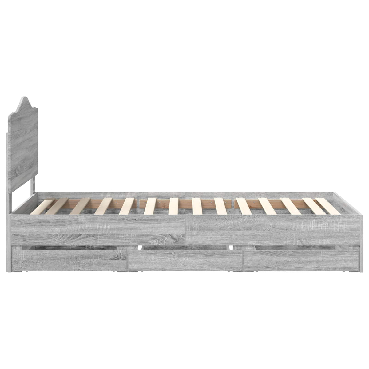 Bed Frame with Drawer Grey Sonoma 90 x 200 cm Engineer Wood