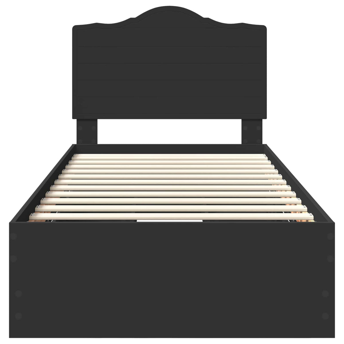 Bed Frame with Drawer Black 75 x 190 cm Engineer Wood