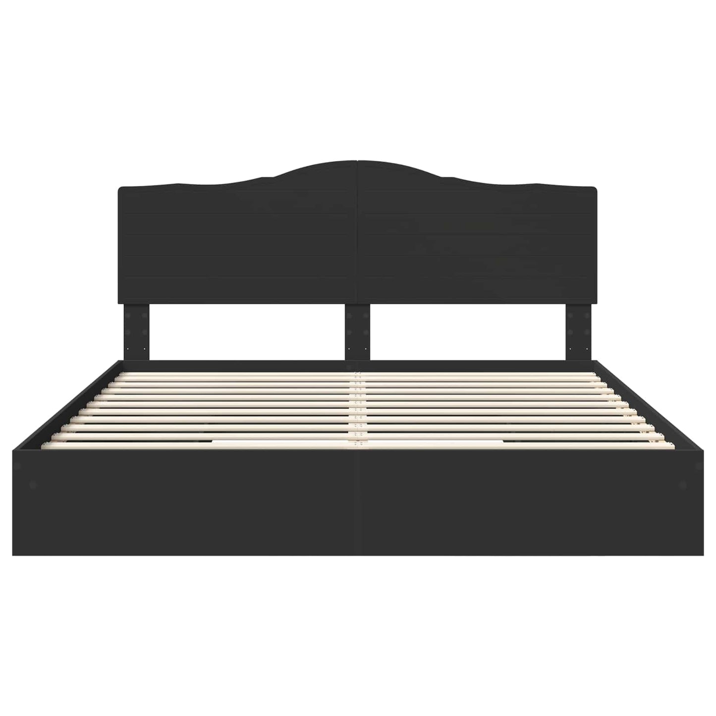 Storage Bed with Headboard Black 200 x 200 cm Engineered Wood