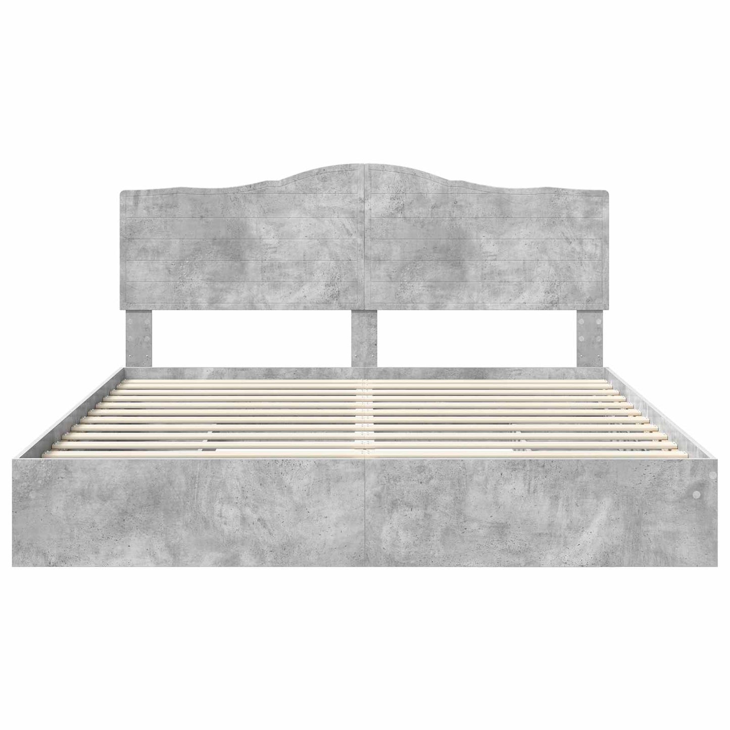 Storage Bed Concrete Grey 200 x 200 cm Engineered Wood