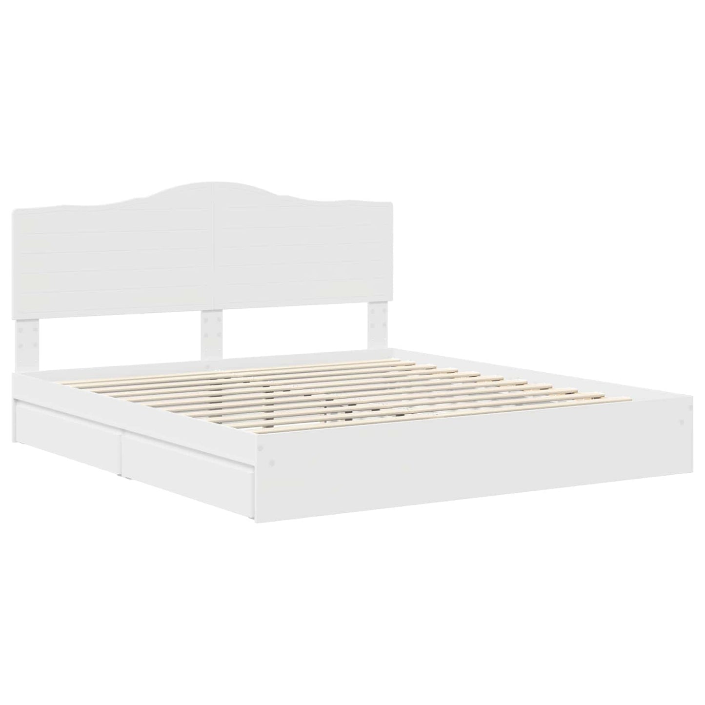 Storage Bed with Headboard White 180 x 200 cm Engineered Wood