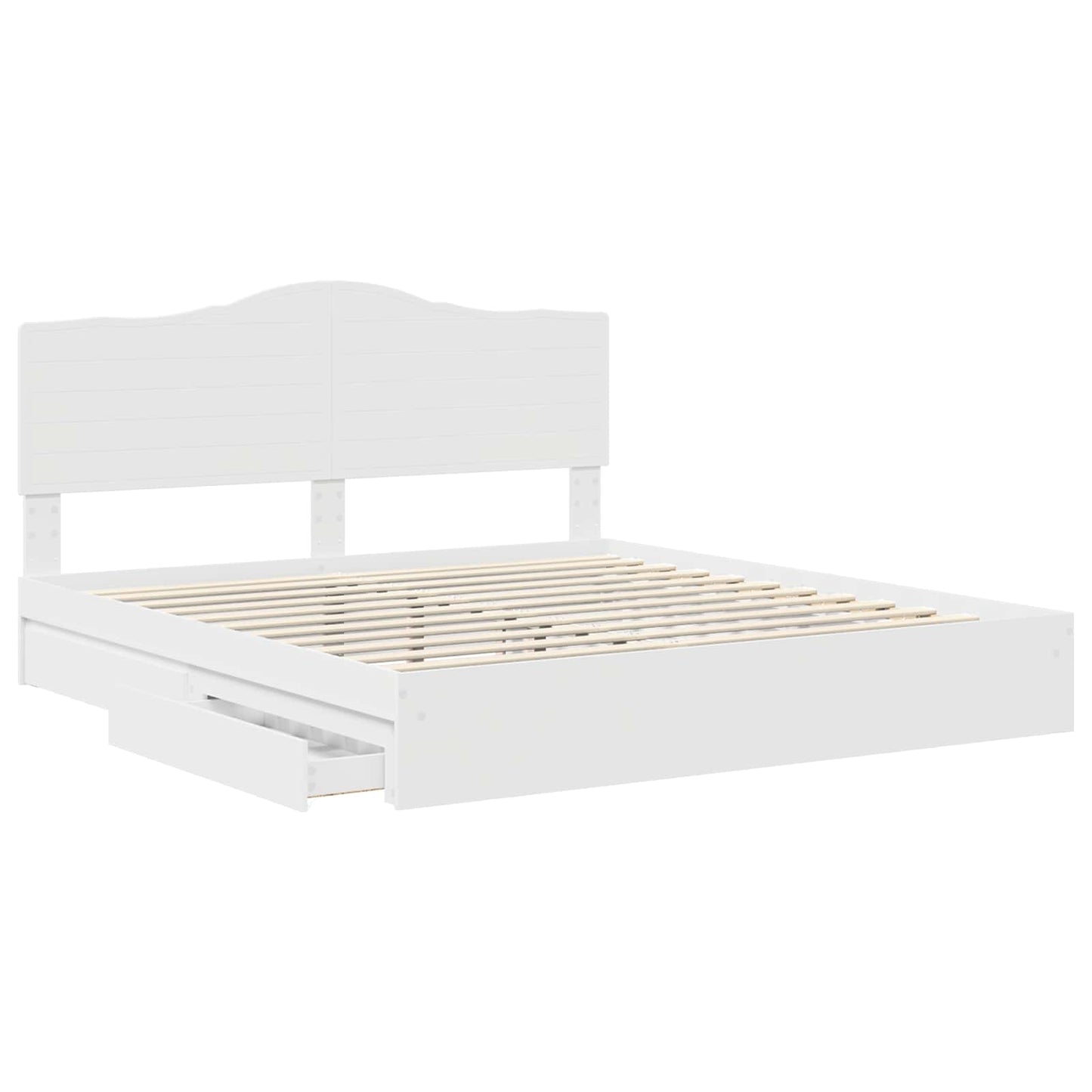 Storage Bed with Headboard White 180 x 200 cm Engineered Wood