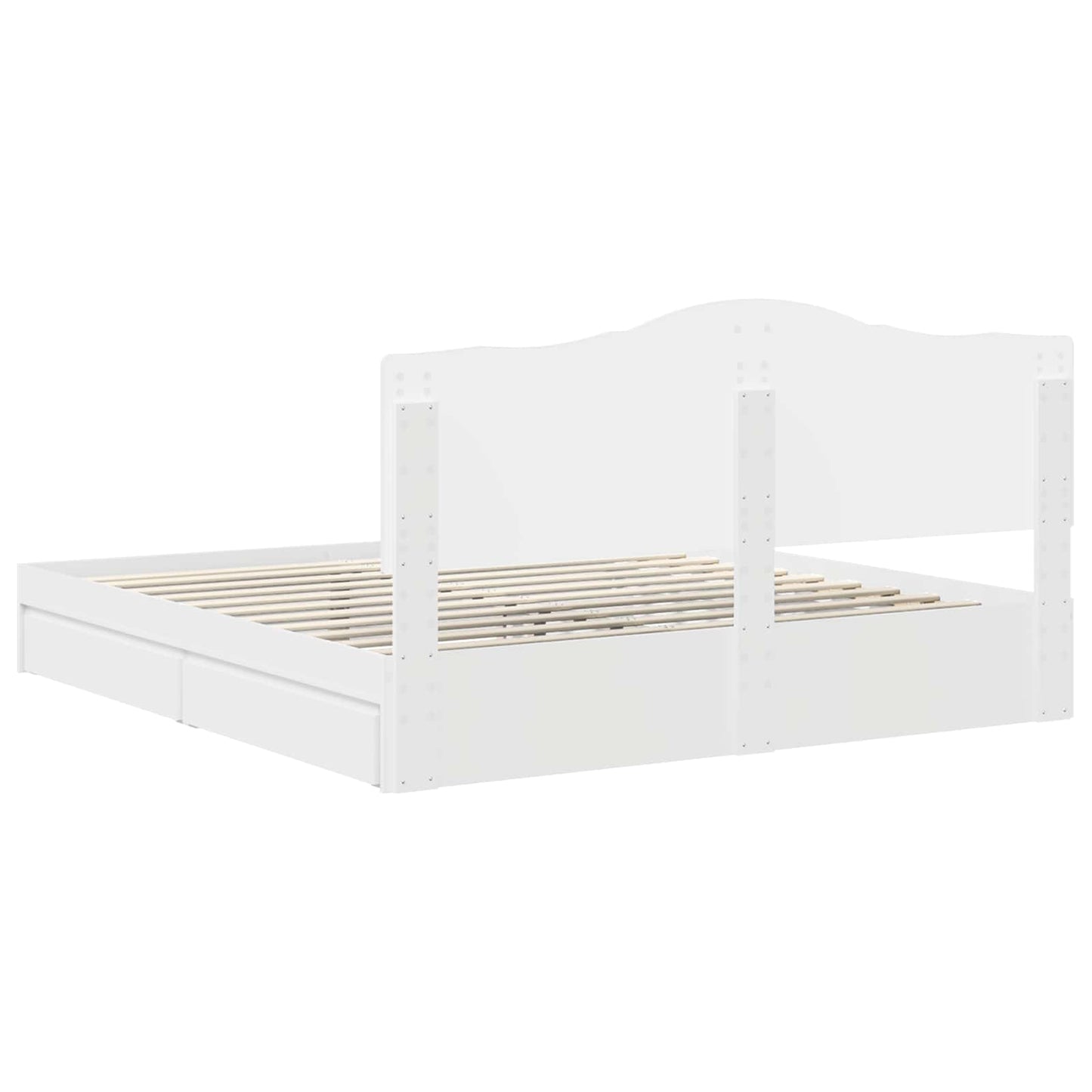 Storage Bed with Headboard White 180 x 200 cm Engineered Wood