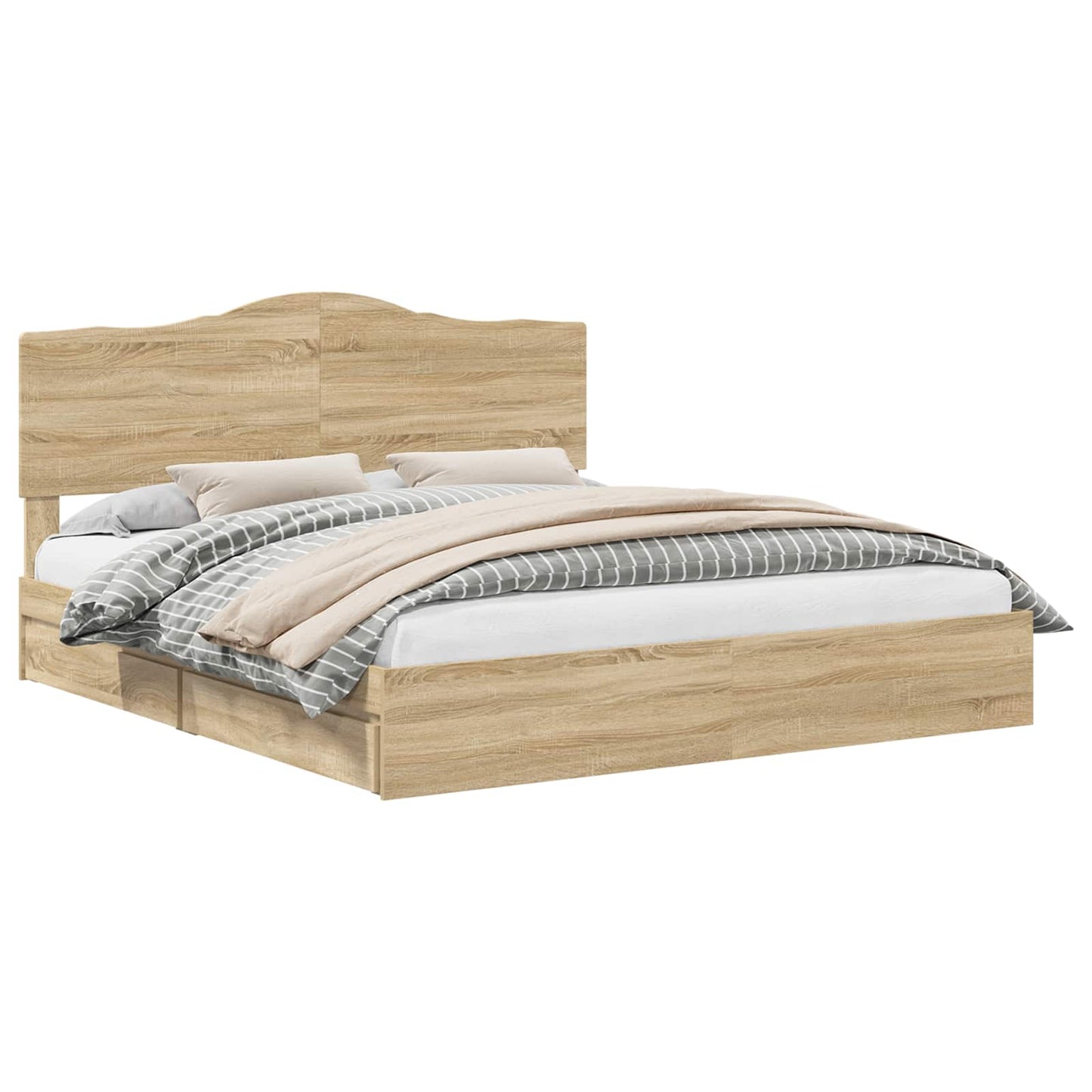 Storage Bed with Drawer Sonoma Oak 180 x 200 cm Engineered Wood