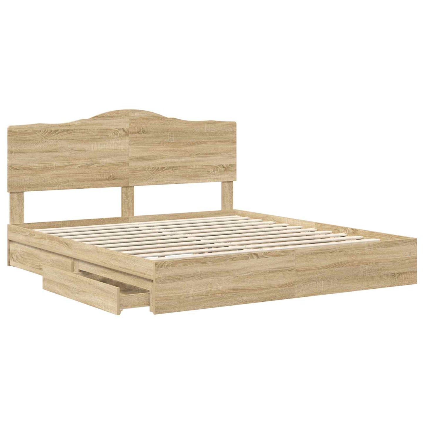 Storage Bed with Drawer Sonoma Oak 180 x 200 cm Engineered Wood