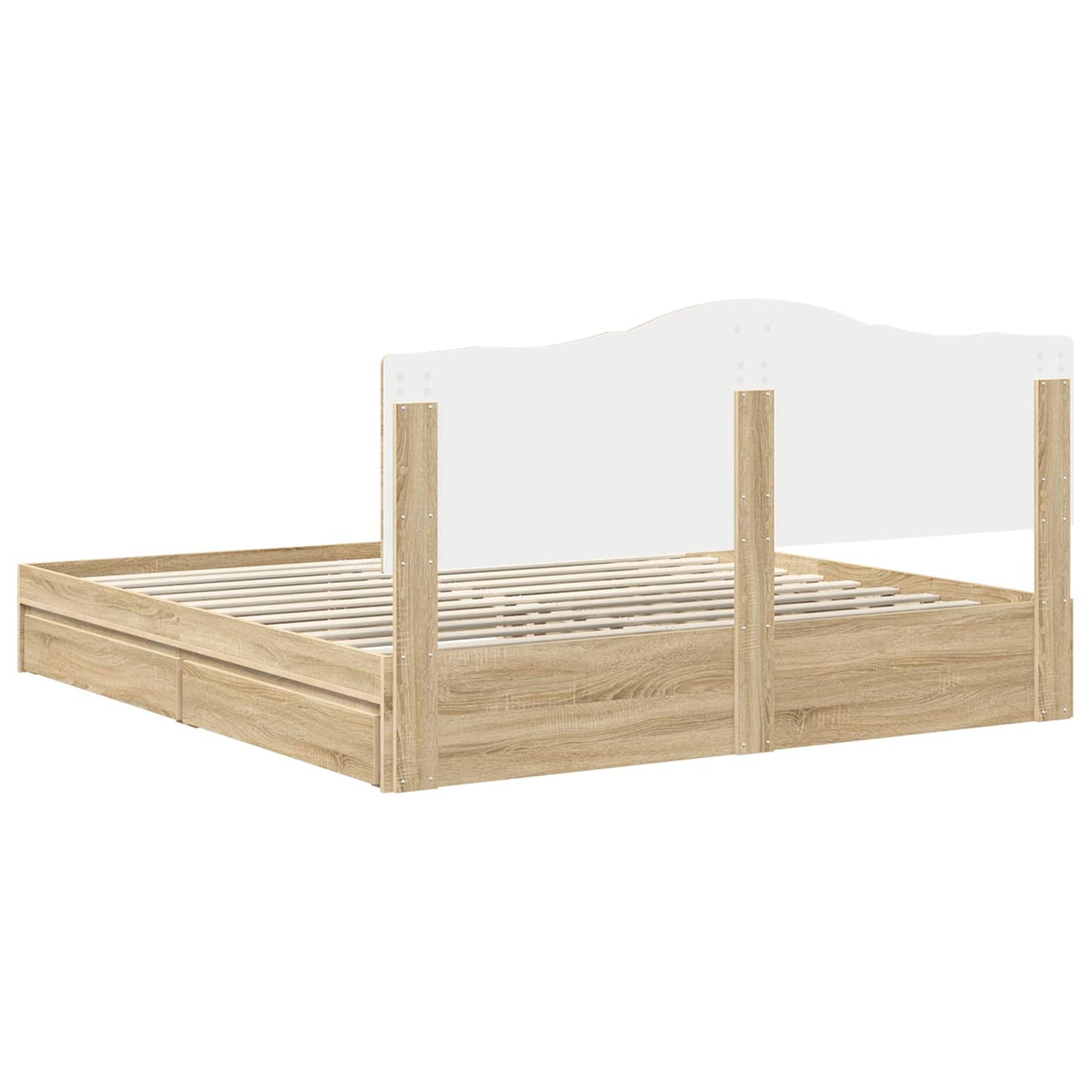 Storage Bed with Drawer Sonoma Oak 180 x 200 cm Engineered Wood