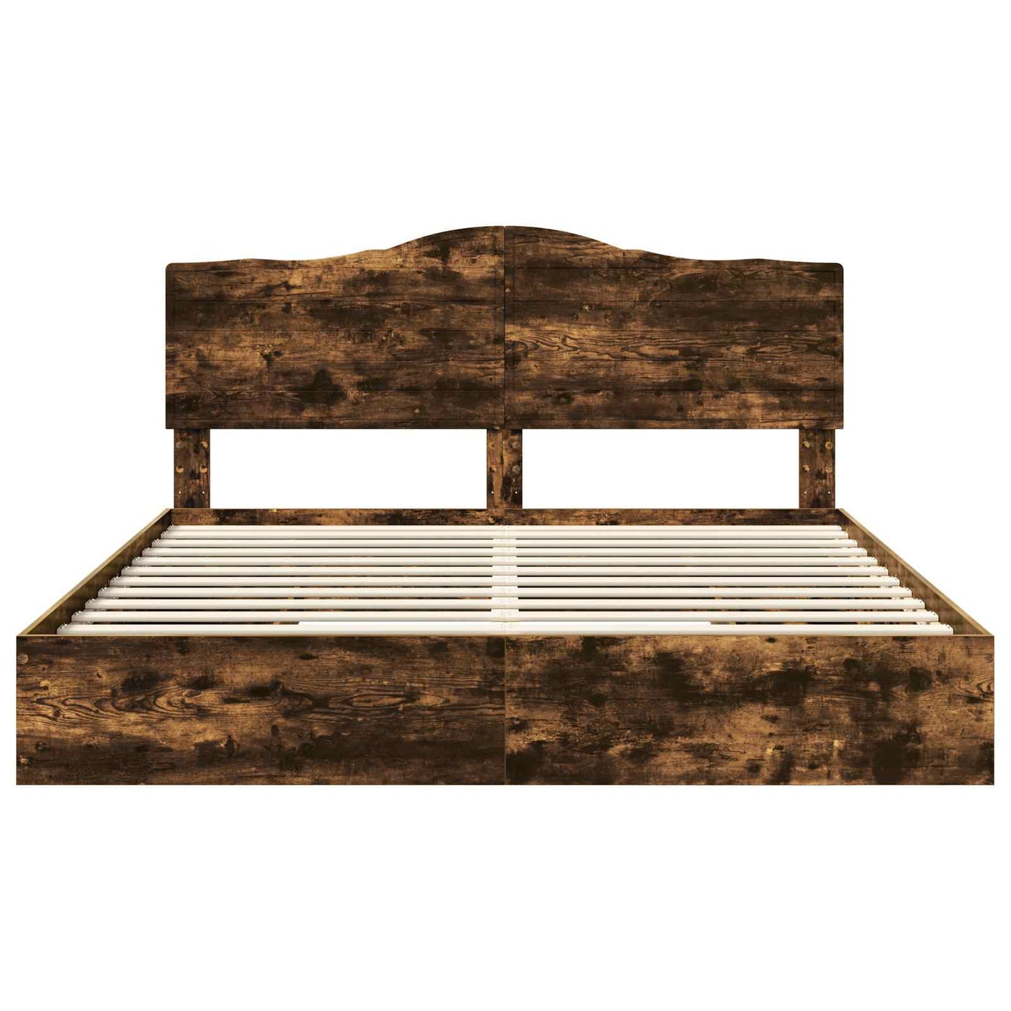 Storage Bed with Drawer Smoked Oak 180 x 200 cm Engineered Wood