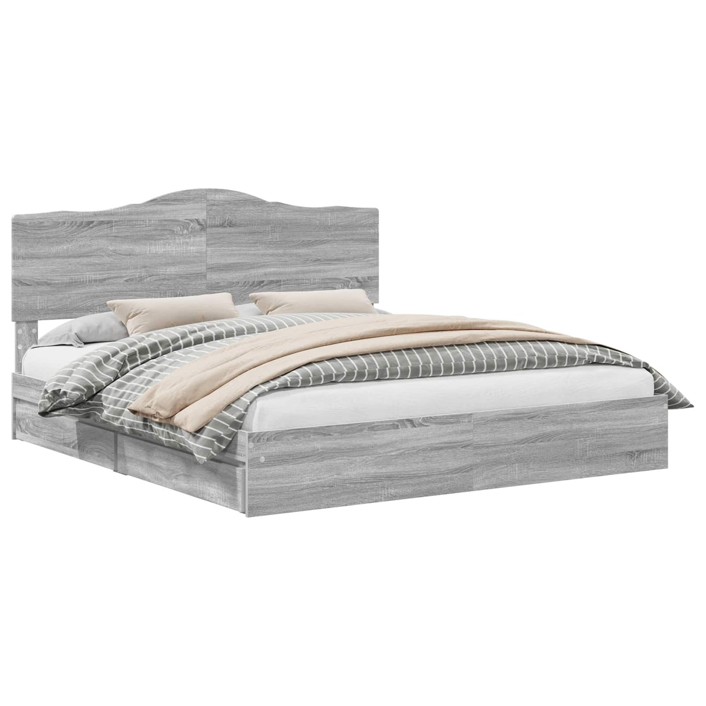 Storage Bed Grey Sonoma 180 x 200 cm Engineered Wood