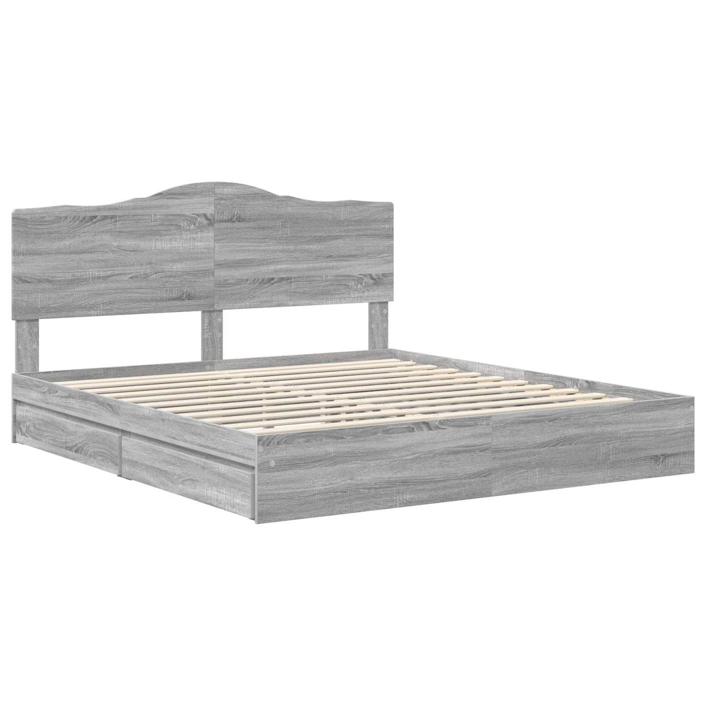 Storage Bed Grey Sonoma 180 x 200 cm Engineered Wood