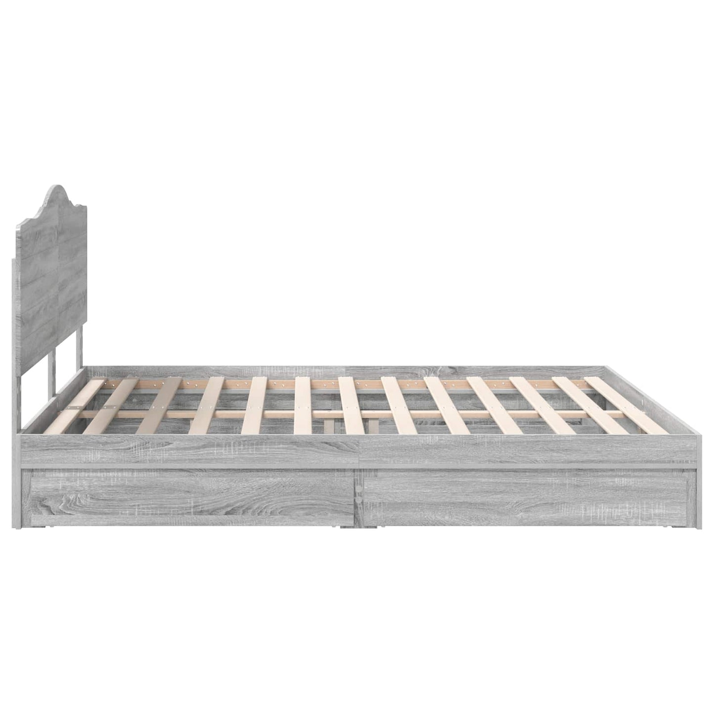 Storage Bed Grey Sonoma 180 x 200 cm Engineered Wood