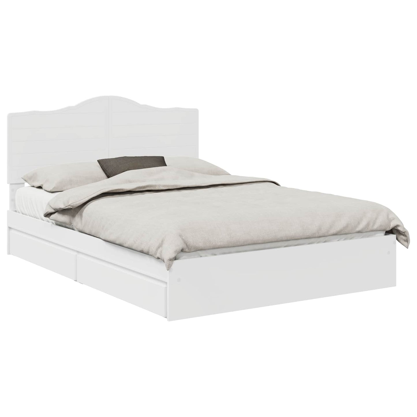 Storage Bed with Headboard White 160 x 200 cm Engineered Wood