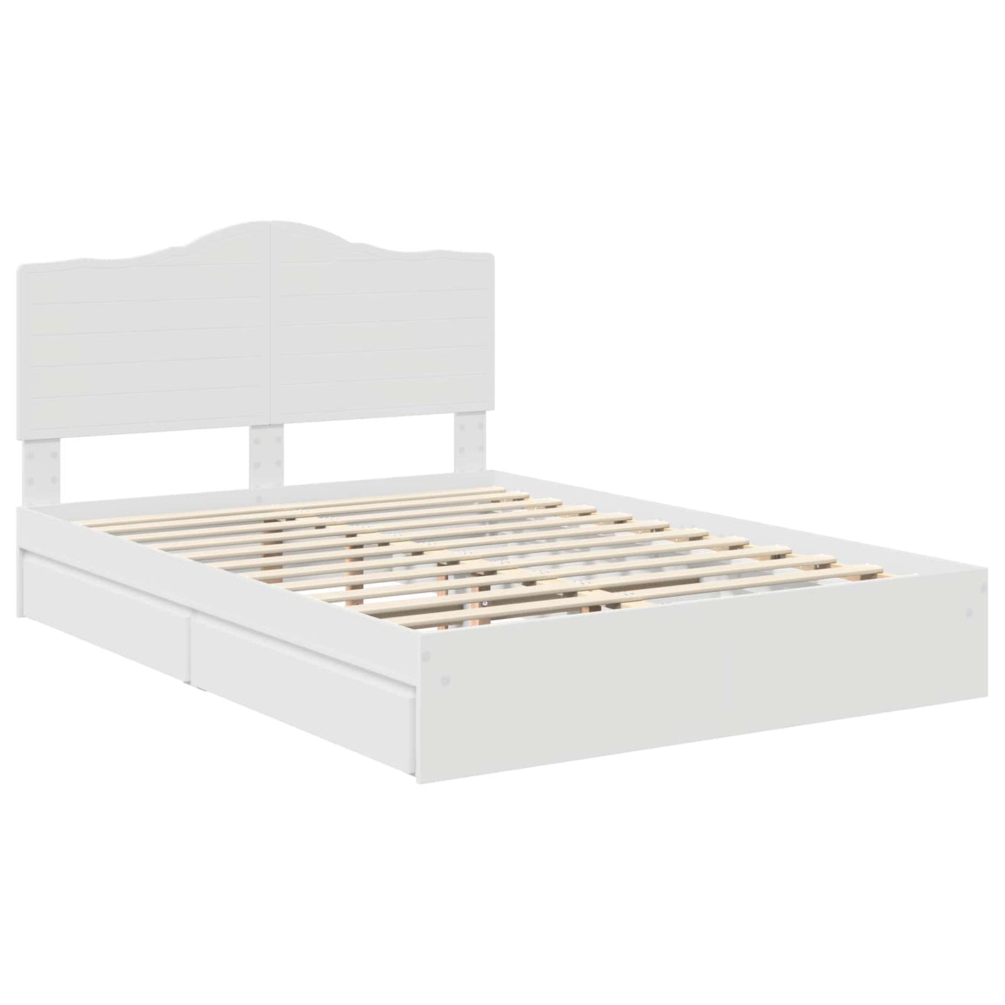 Storage Bed with Headboard White 160 x 200 cm Engineered Wood