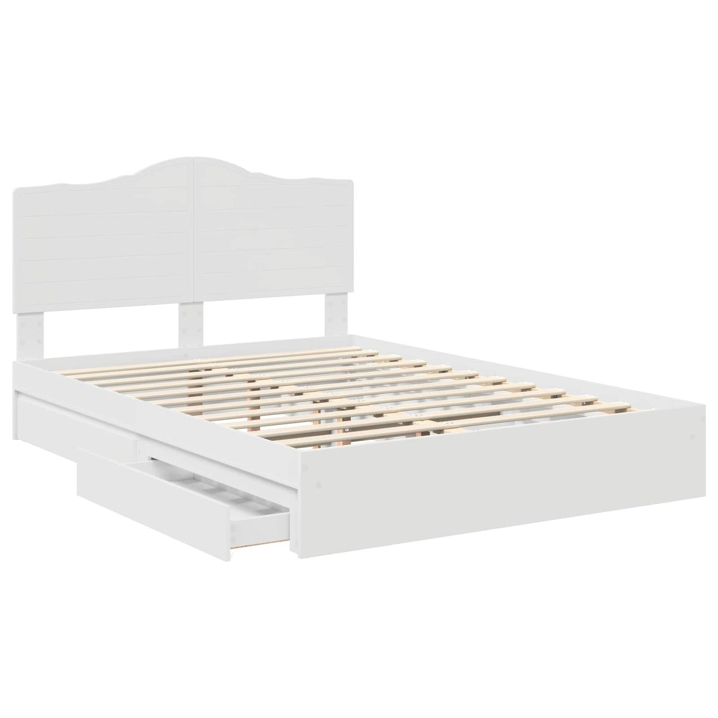 Storage Bed with Headboard White 160 x 200 cm Engineered Wood