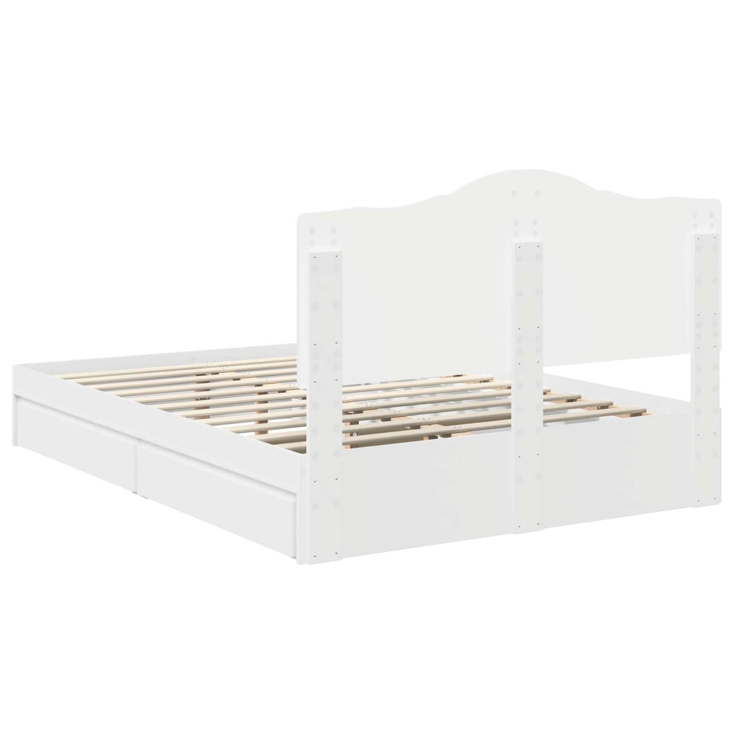 Storage Bed with Headboard White 160 x 200 cm Engineered Wood