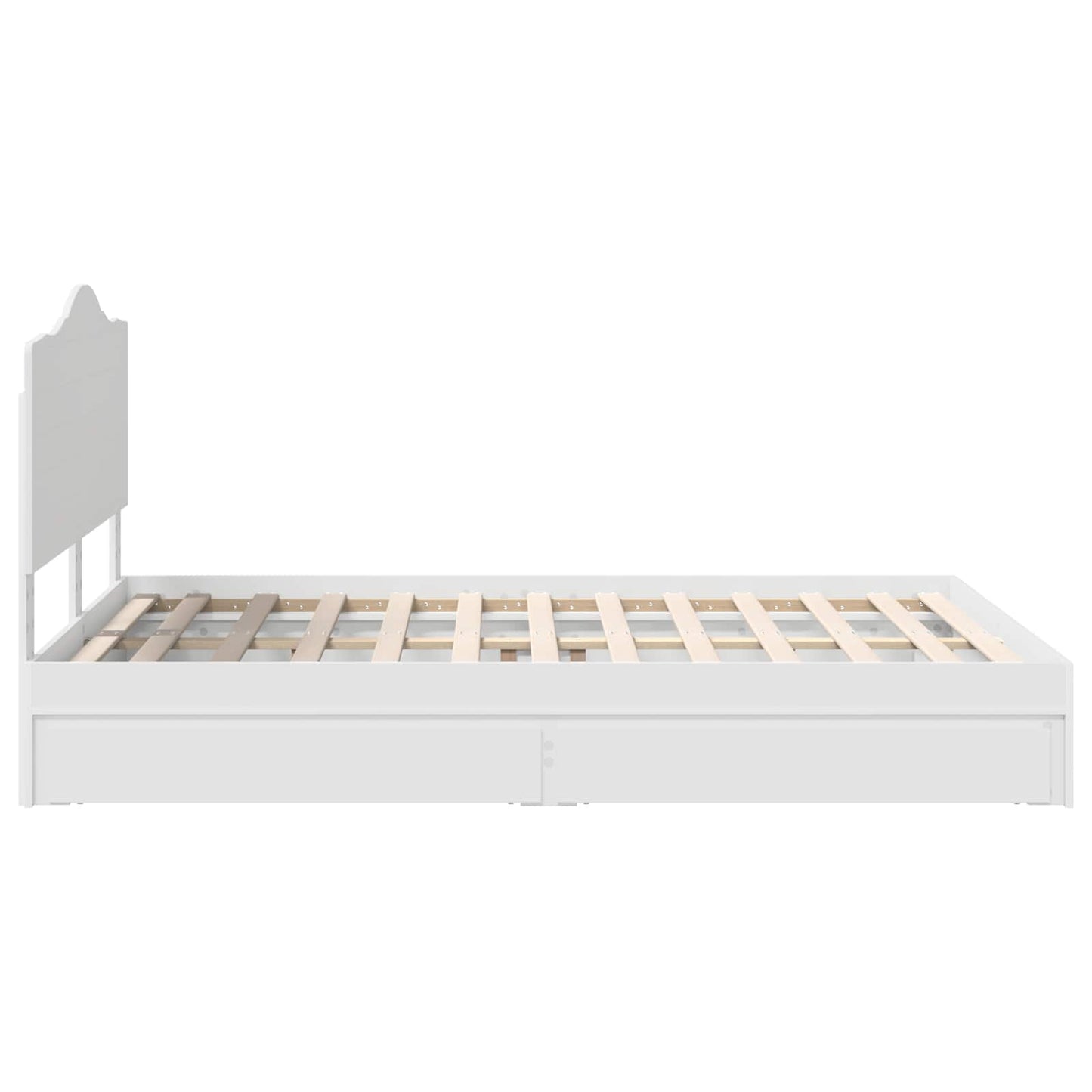 Storage Bed with Headboard White 160 x 200 cm Engineered Wood