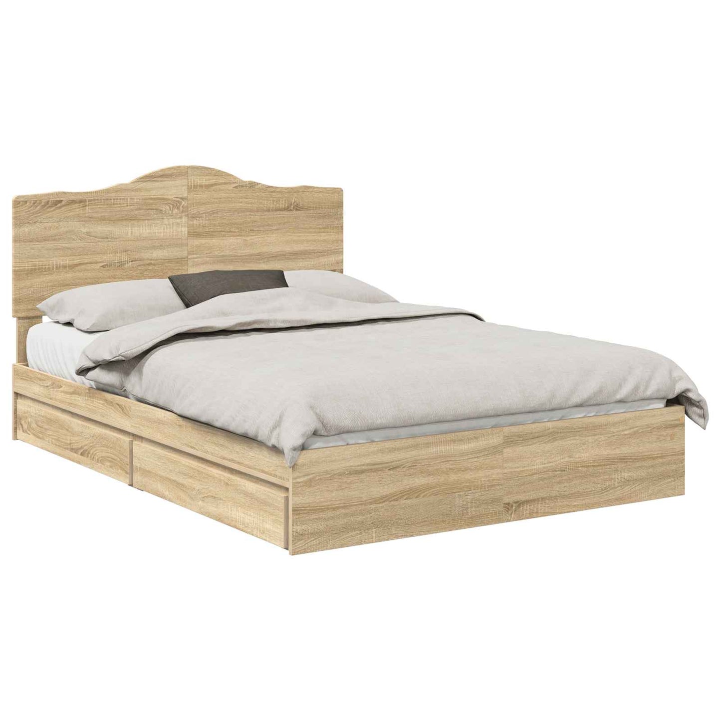 Storage Bed with Drawer Sonoma Oak 160 x 200 cm Engineered Wood