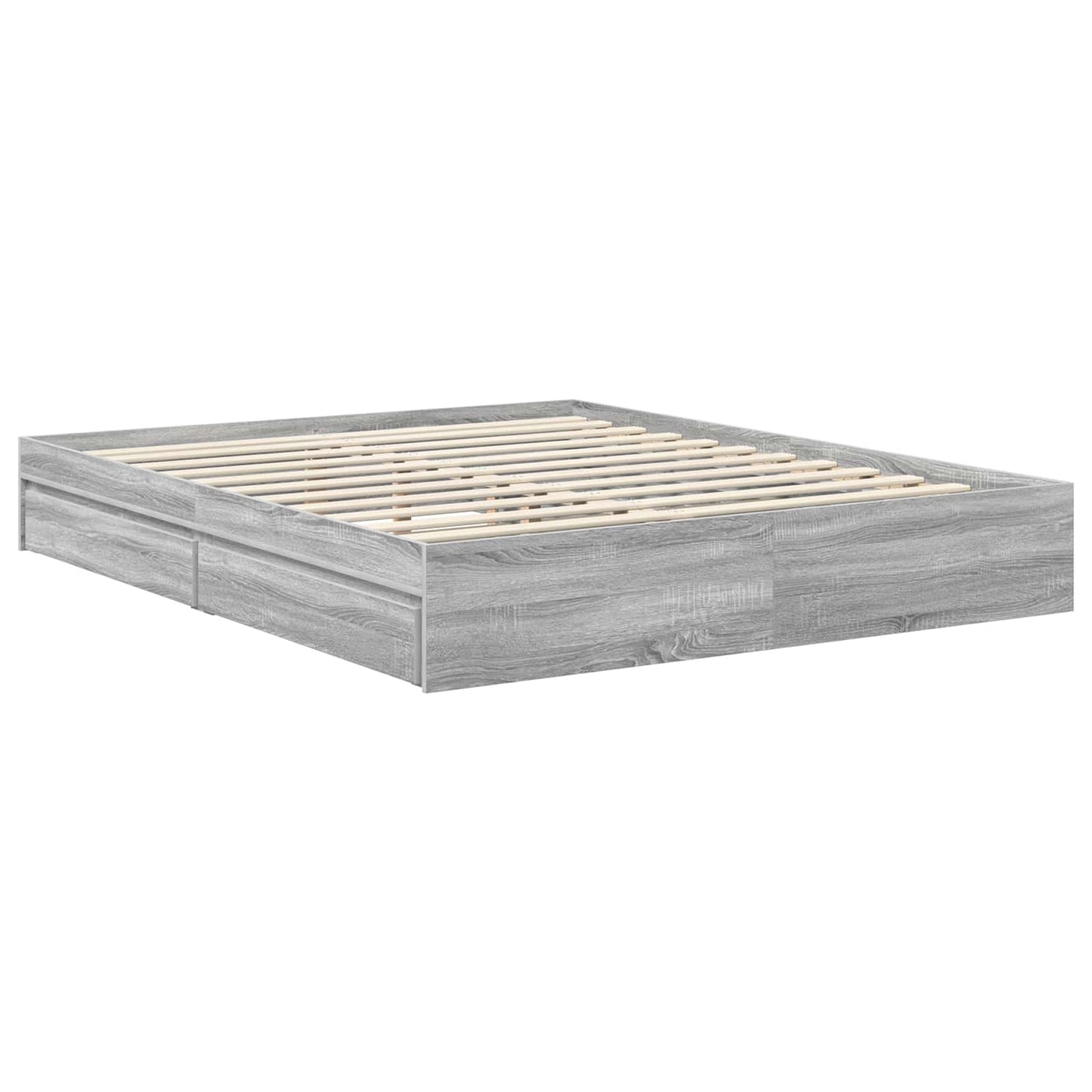 Storage Bed Grey Sonoma 160 x 200 cm Engineered Wood