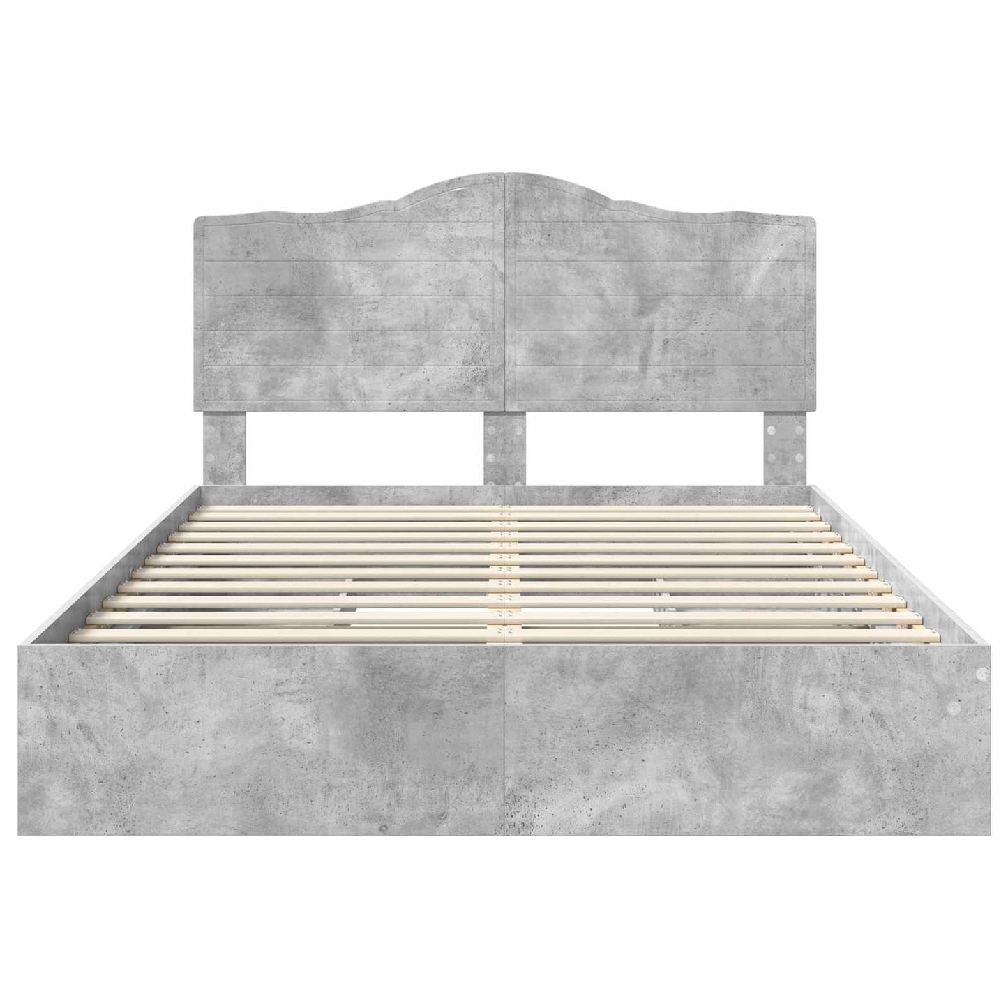 Storage Bed Concrete Grey 150 x 200 cm Engineered Wood