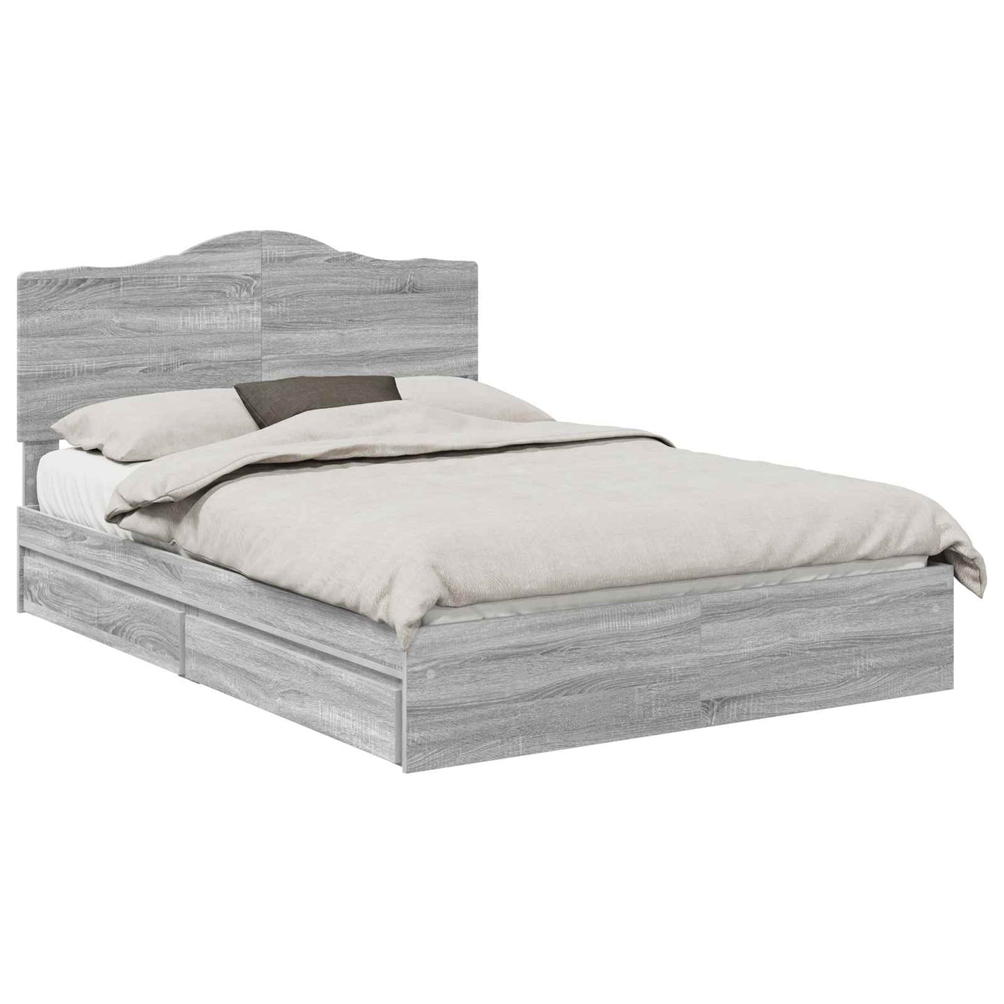 Storage Bed Grey Sonoma 150 x 200 cm Engineered Wood