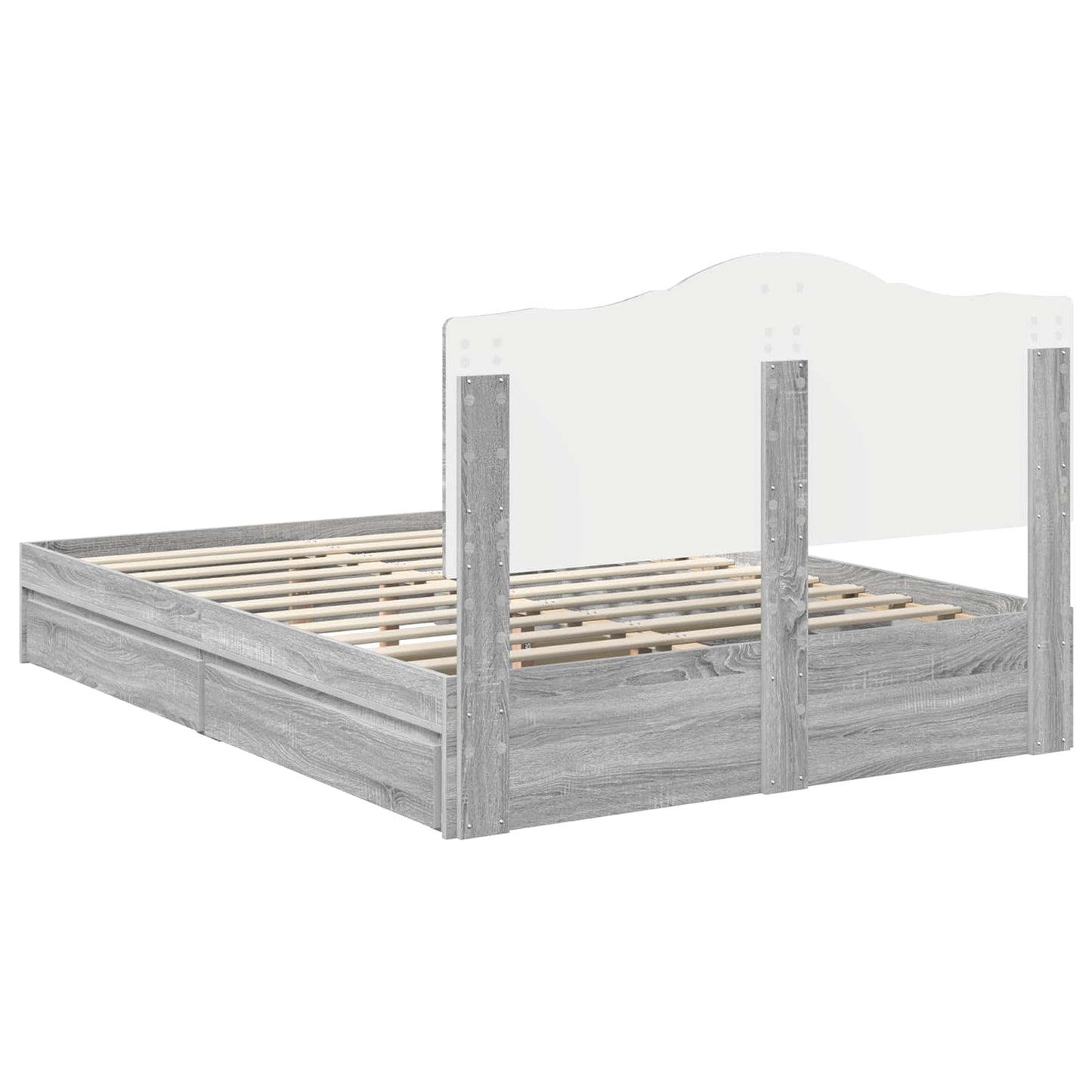 Storage Bed Grey Sonoma 150 x 200 cm Engineered Wood