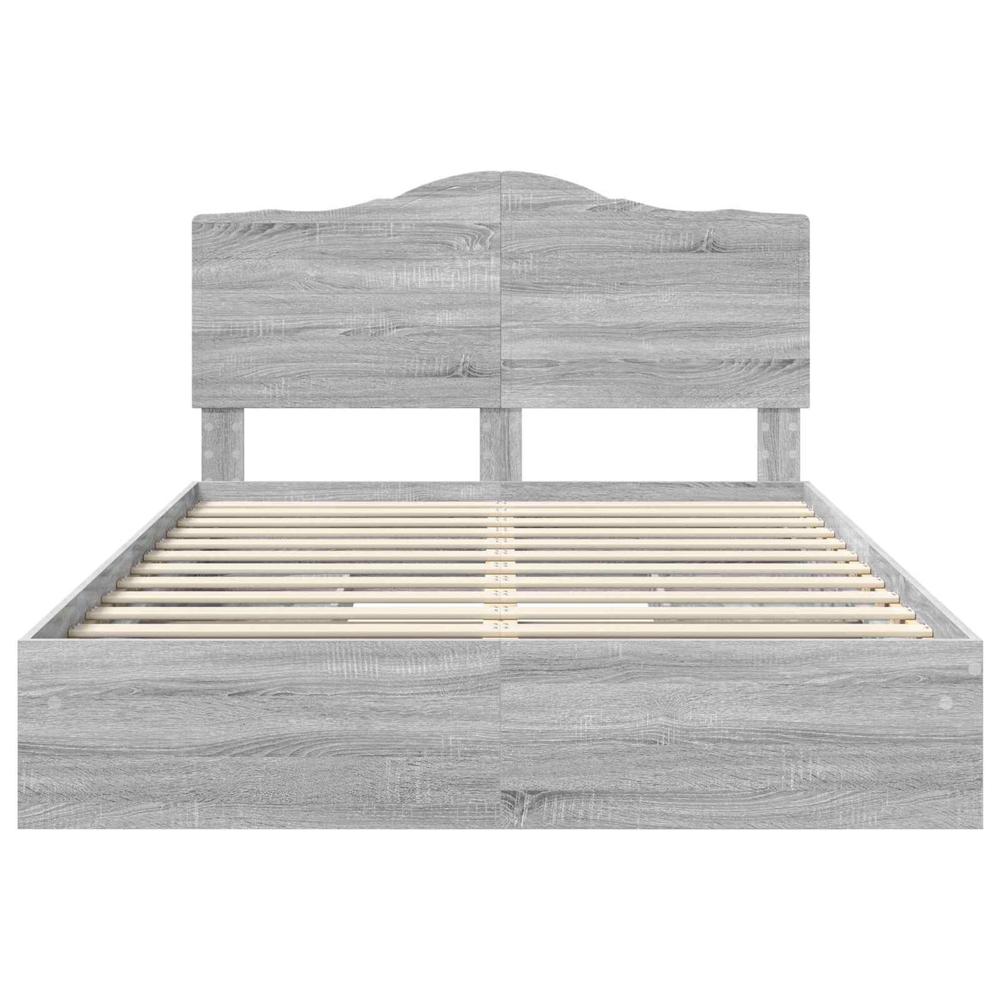 Storage Bed Grey Sonoma 150 x 200 cm Engineered Wood