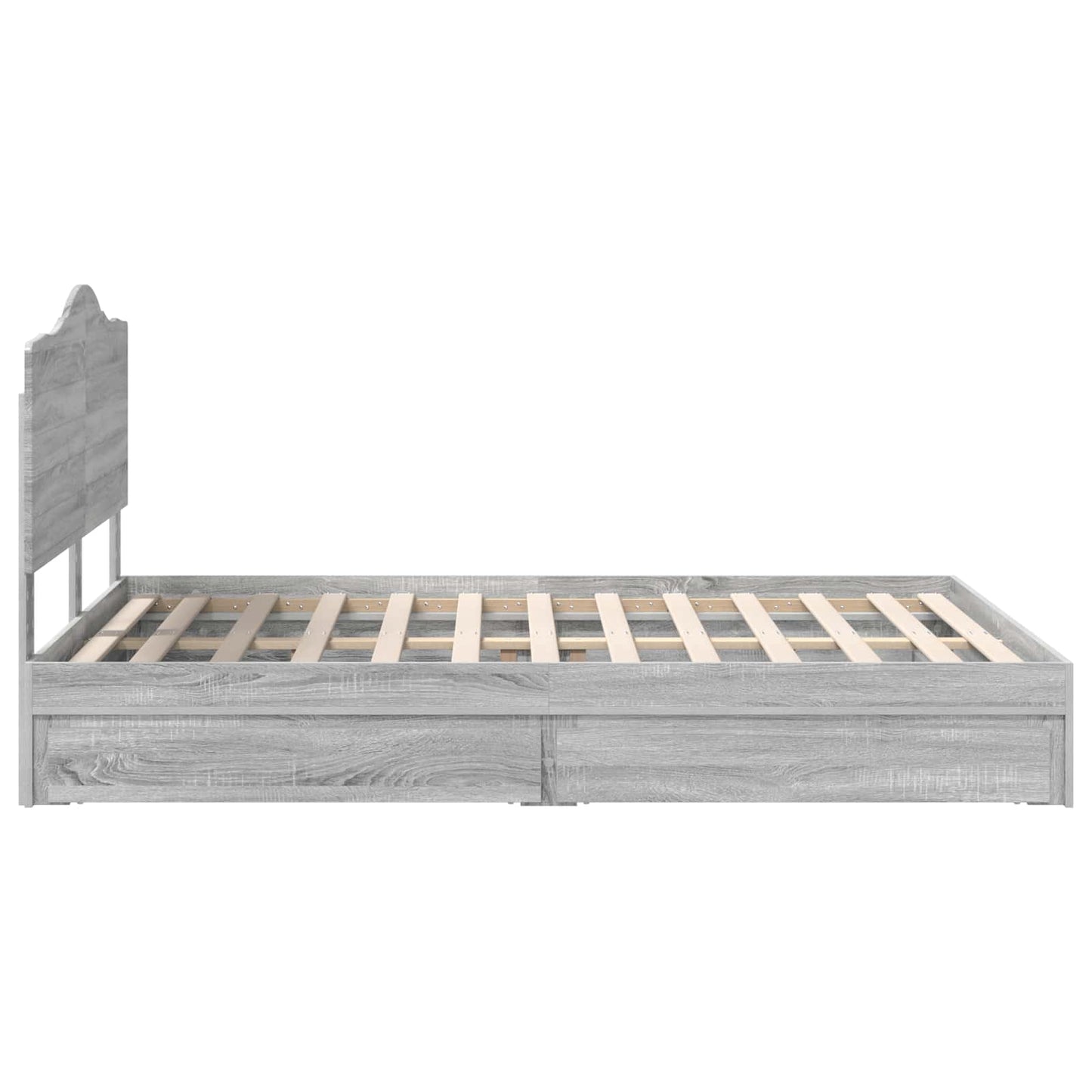 Storage Bed Grey Sonoma 140 x 200 cm Engineered Wood