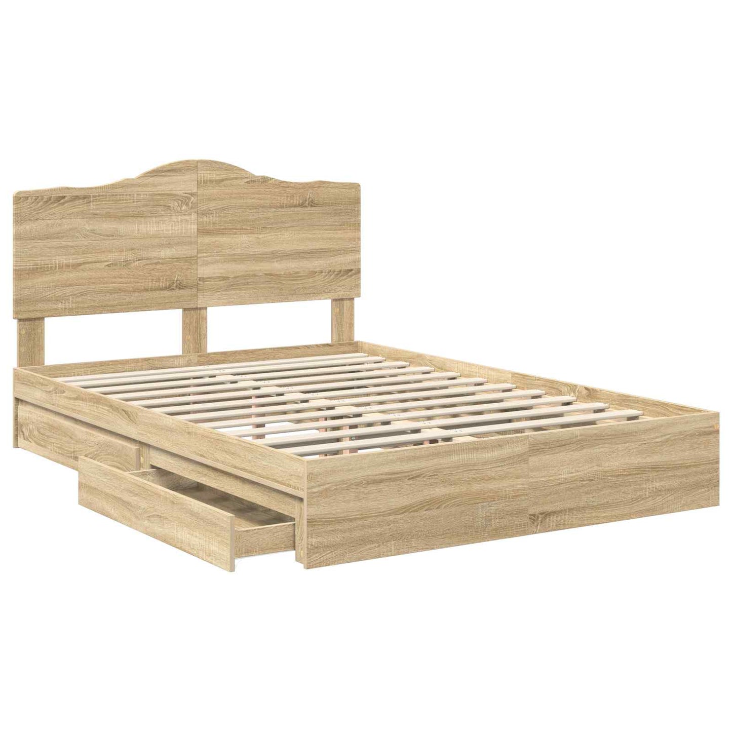 Storage Bed with Drawer Sonoma Oak 140 x 190 cm Engineered Wood