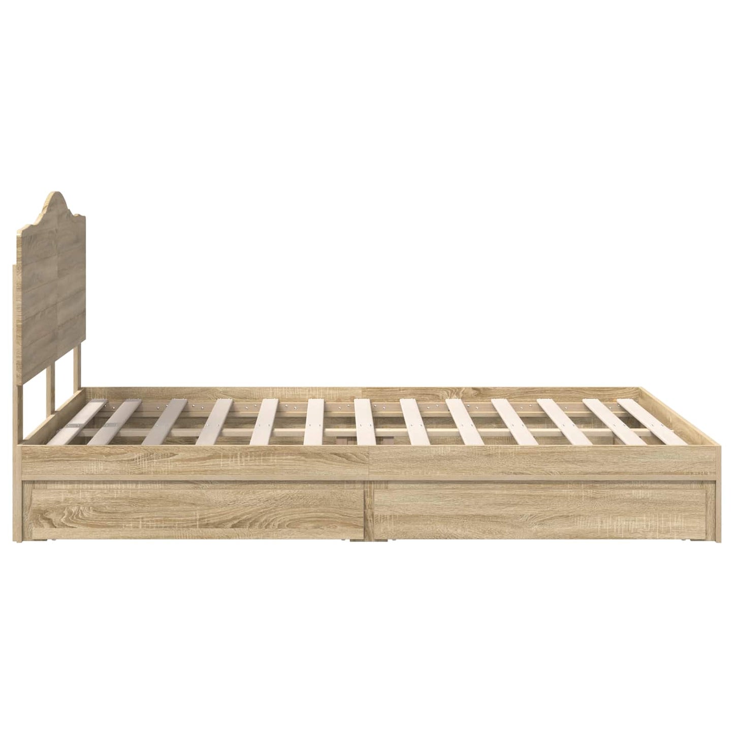 Storage Bed with Drawer Sonoma Oak 140 x 190 cm Engineered Wood