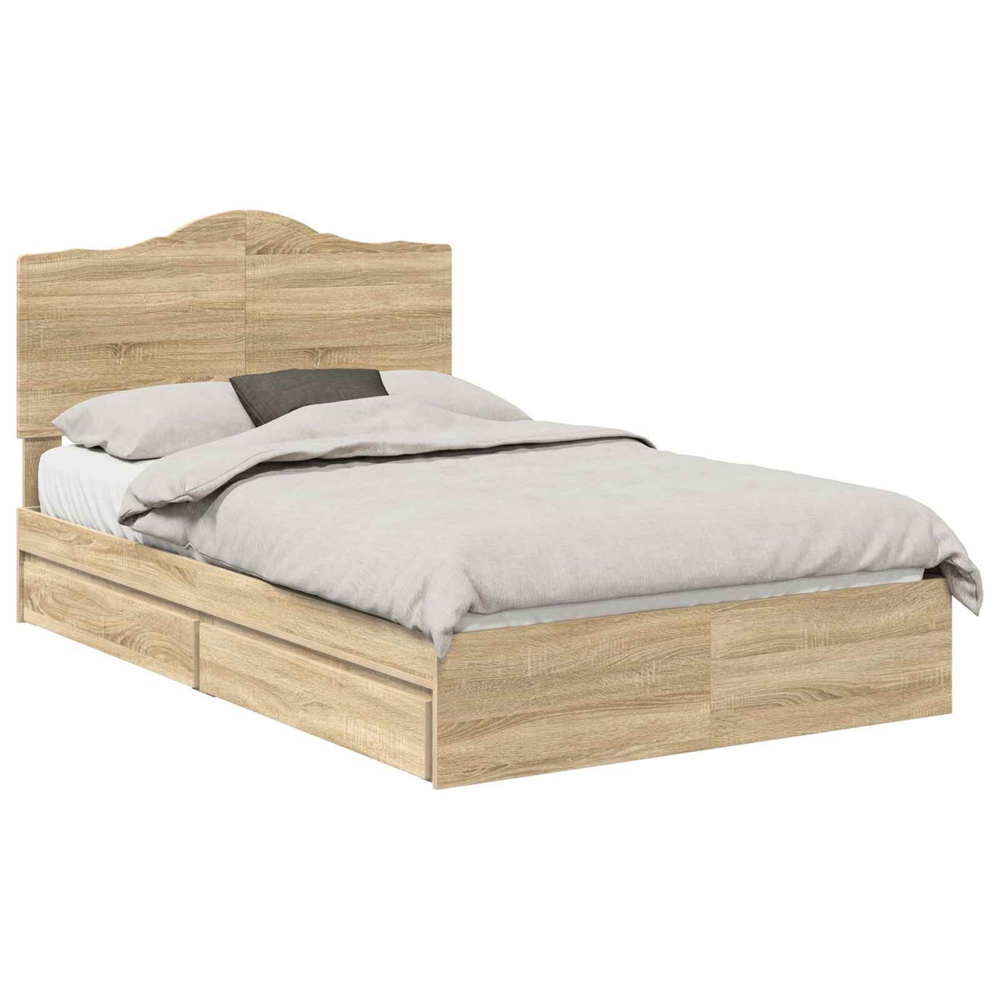Storage Bed with Drawer Sonoma Oak 120 x 200 cm Engineered Wood