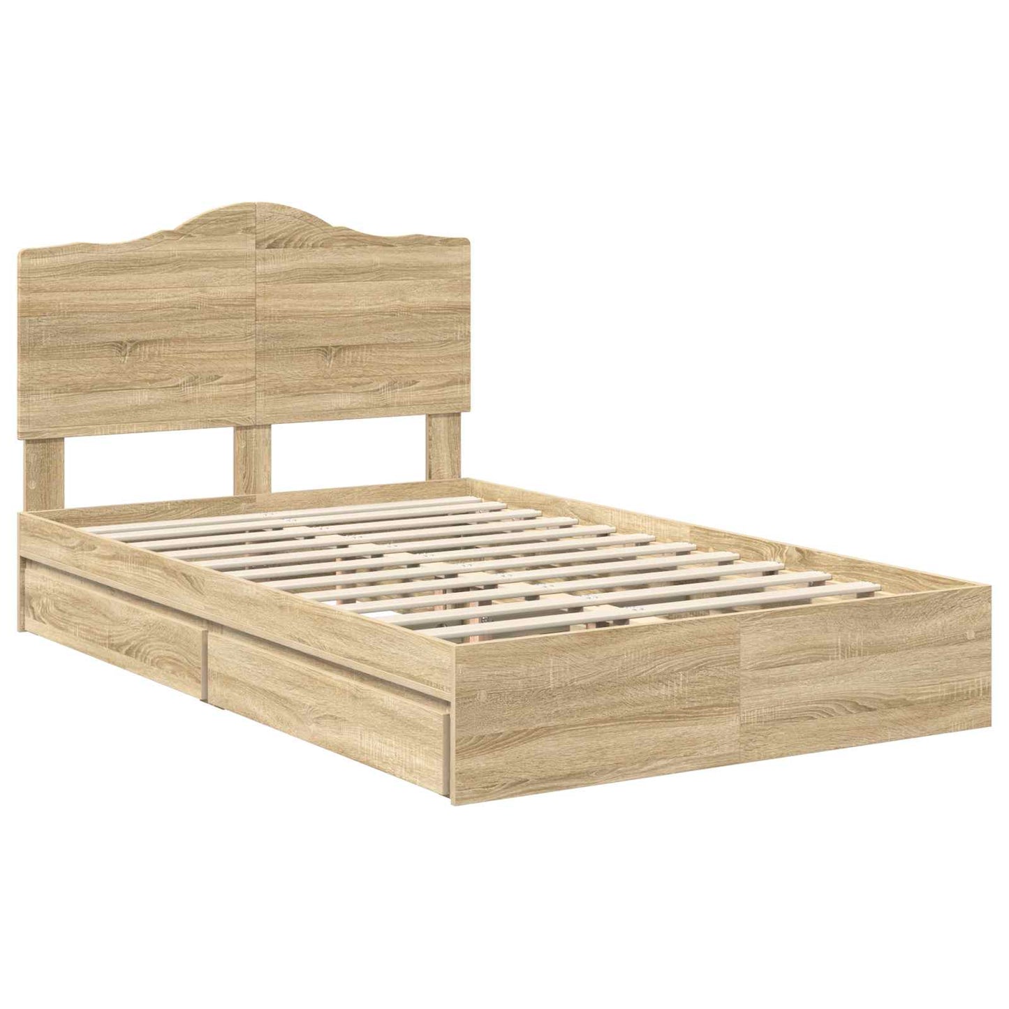 Storage Bed with Drawer Sonoma Oak 120 x 200 cm Engineered Wood