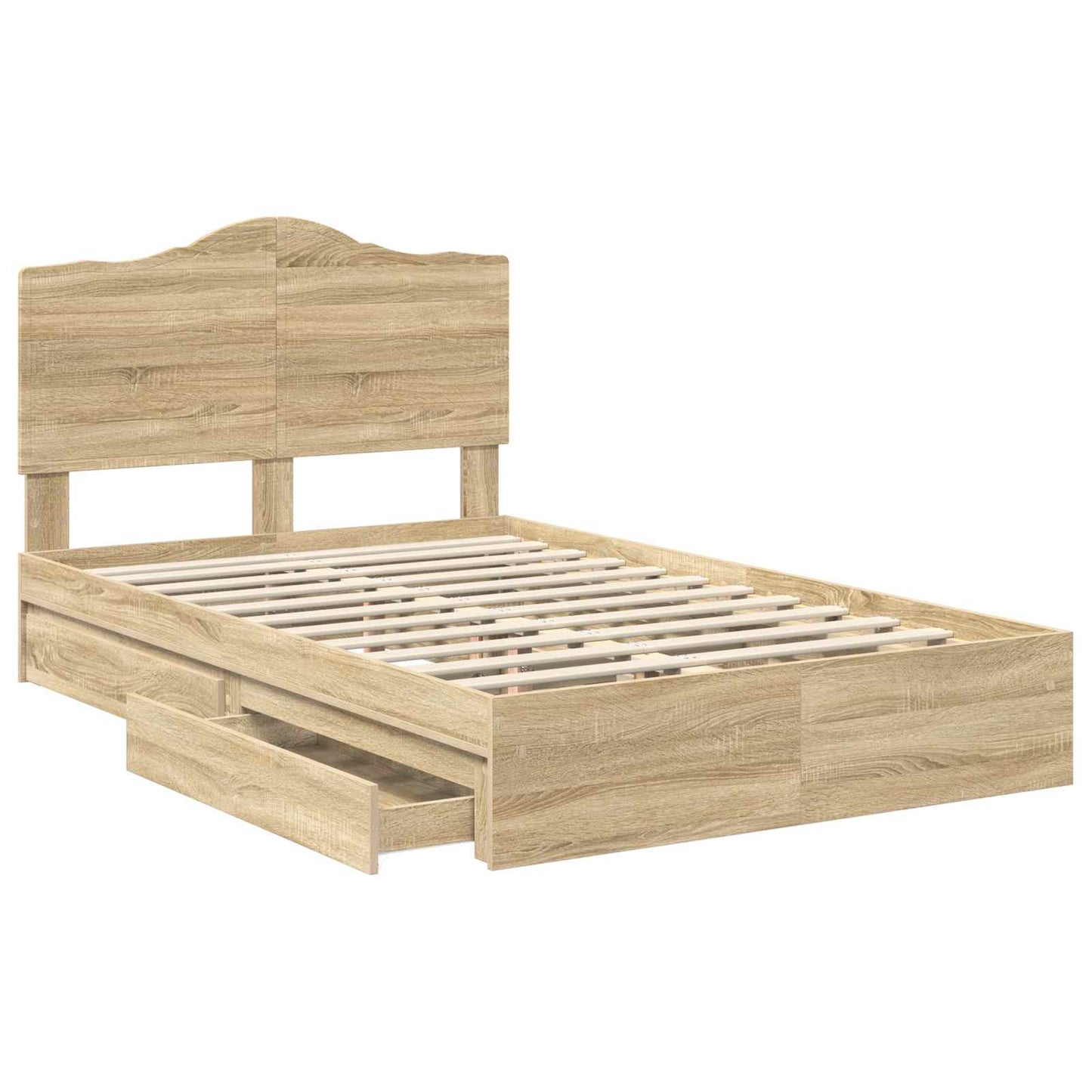 Storage Bed with Drawer Sonoma Oak 120 x 200 cm Engineered Wood