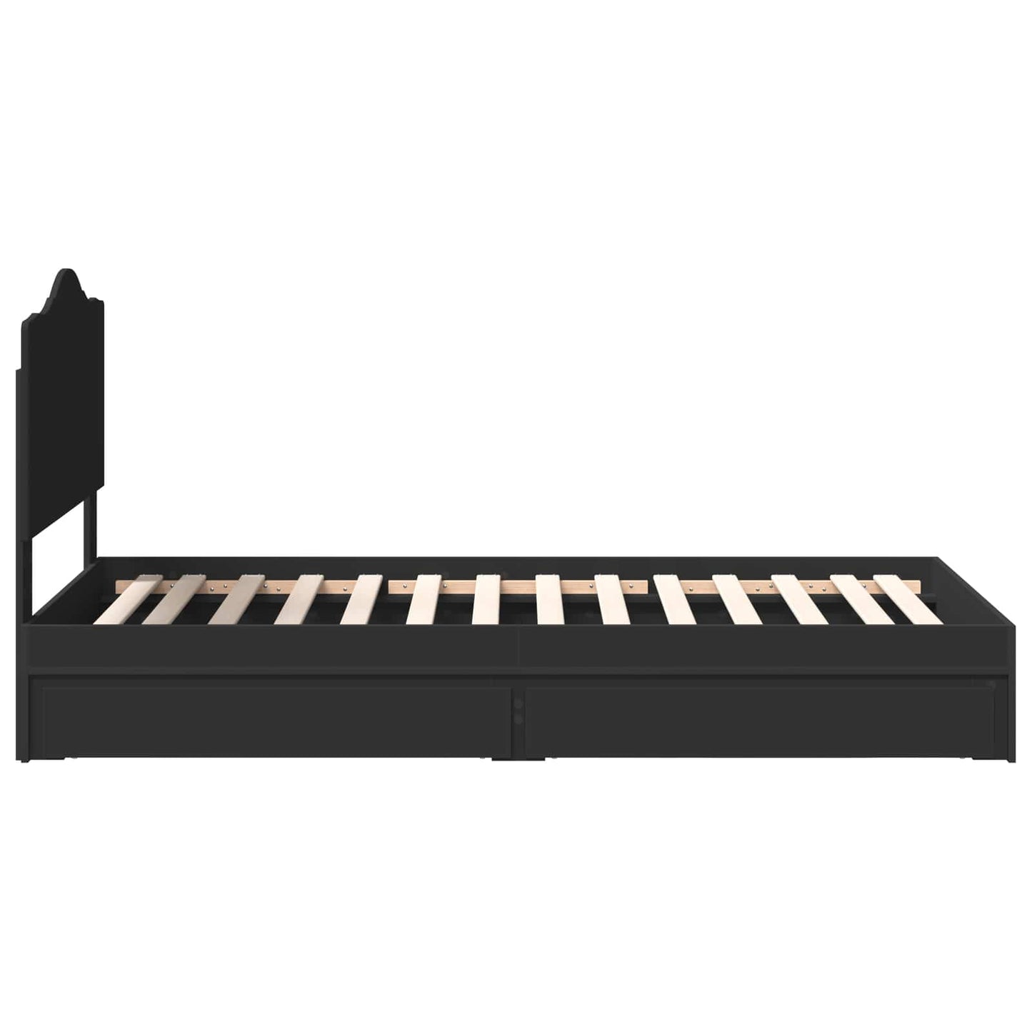 Storage Bed with Headboard Black 100 x 200 cm Engineered Wood