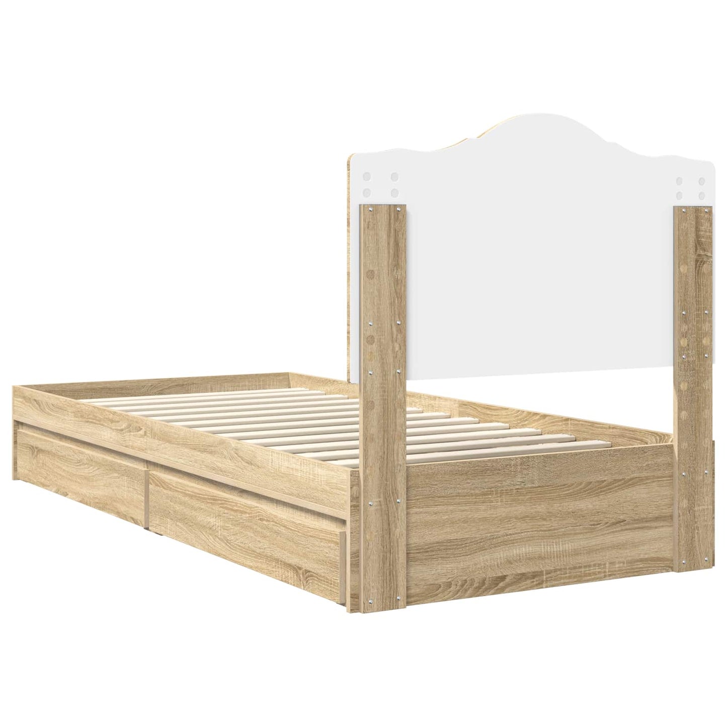 Storage Bed with Drawer Sonoma Oak 100 x 200 cm Engineered Wood