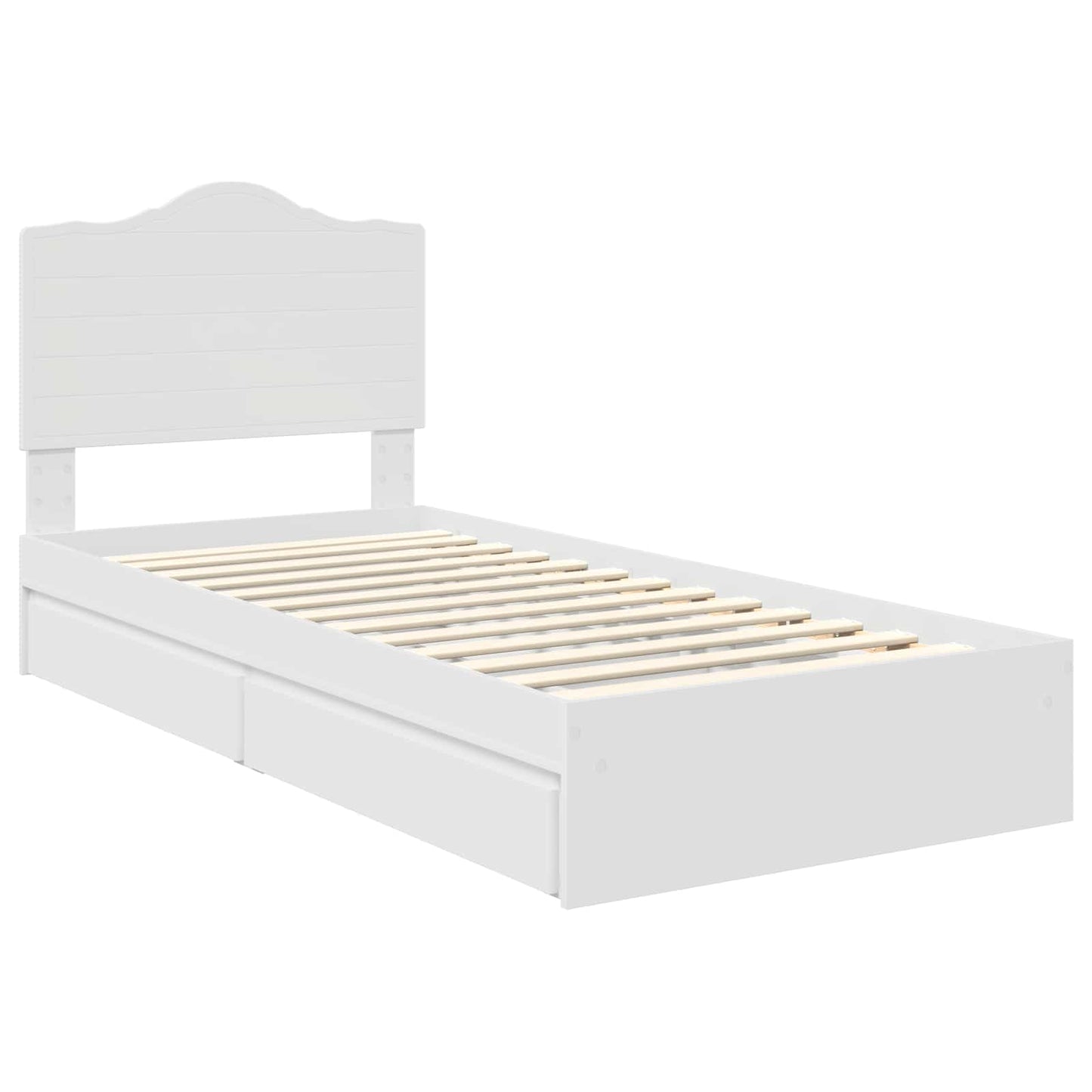 Storage Bed with Headboard White 90 x 200 cm Engineered Wood