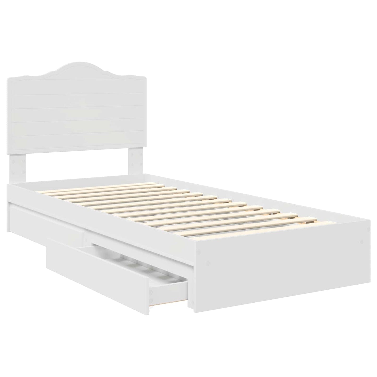 Storage Bed with Headboard White 90 x 200 cm Engineered Wood