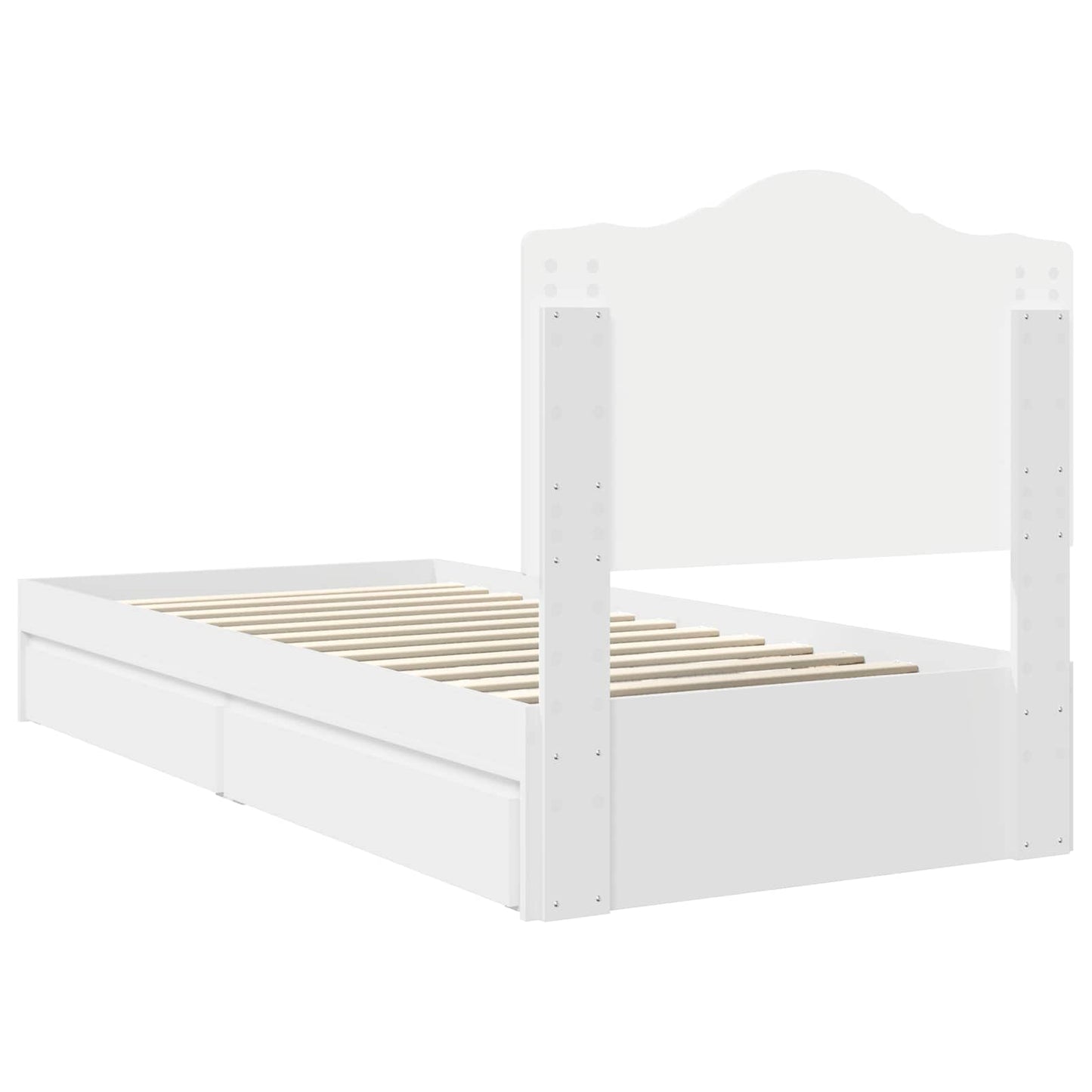 Storage Bed with Headboard White 90 x 200 cm Engineered Wood