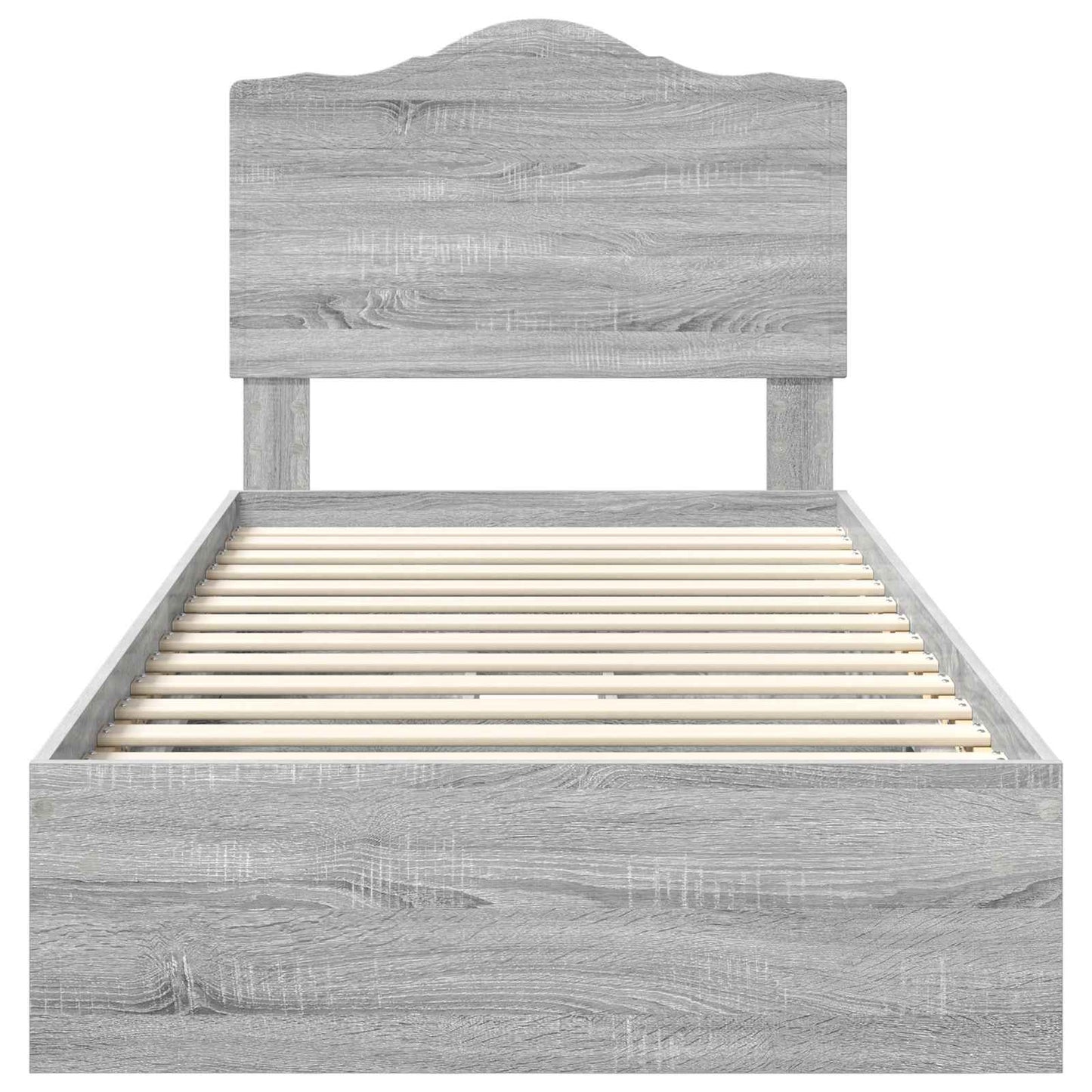 Storage Bed with Drawer Grey Sonoma 90 x 200 cm Engineered Wood