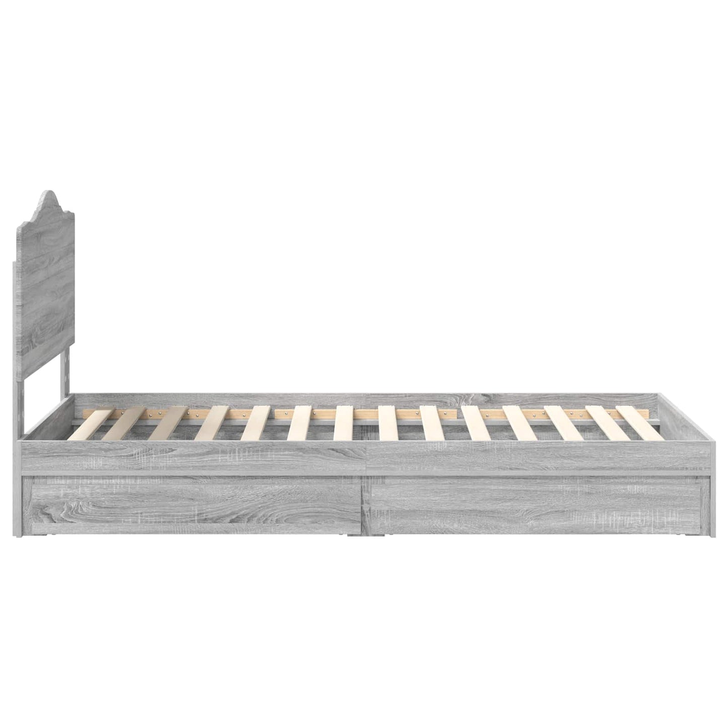 Storage Bed with Drawer Grey Sonoma 90 x 200 cm Engineered Wood