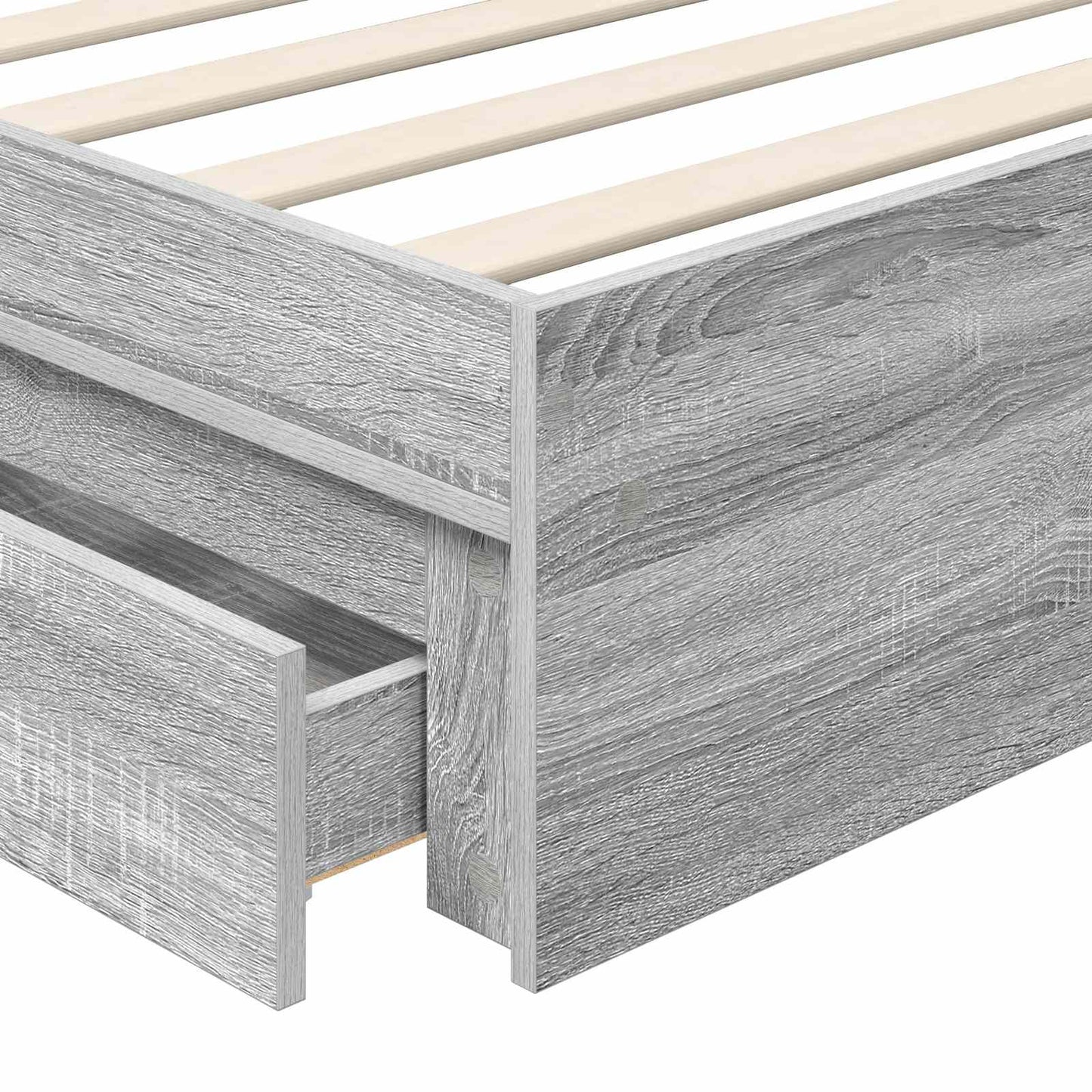 Storage Bed with Drawer Grey Sonoma 90 x 190 cm Engineered Wood