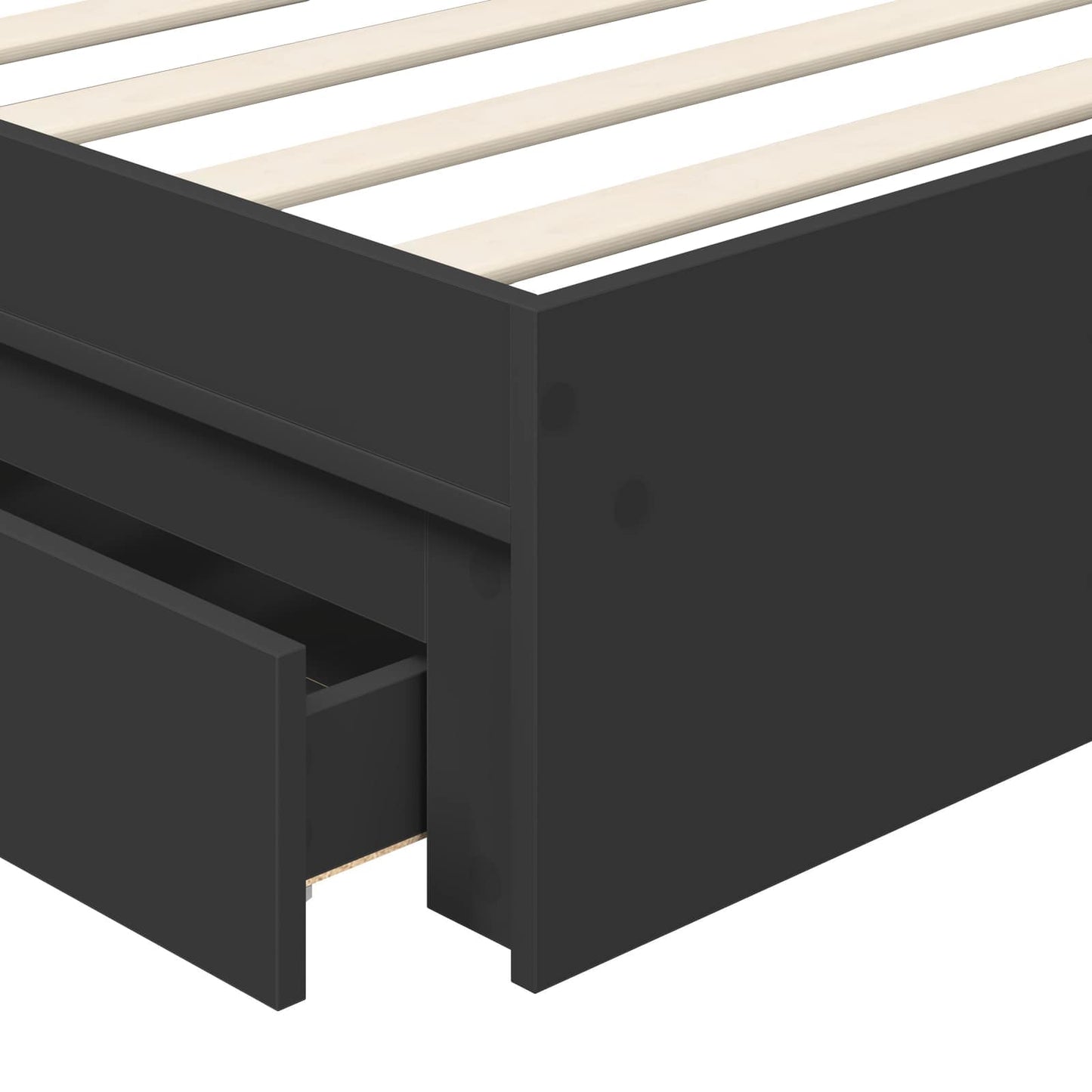 Storage Bed with Drawer Black 70 x 190 cm Engineered Wood