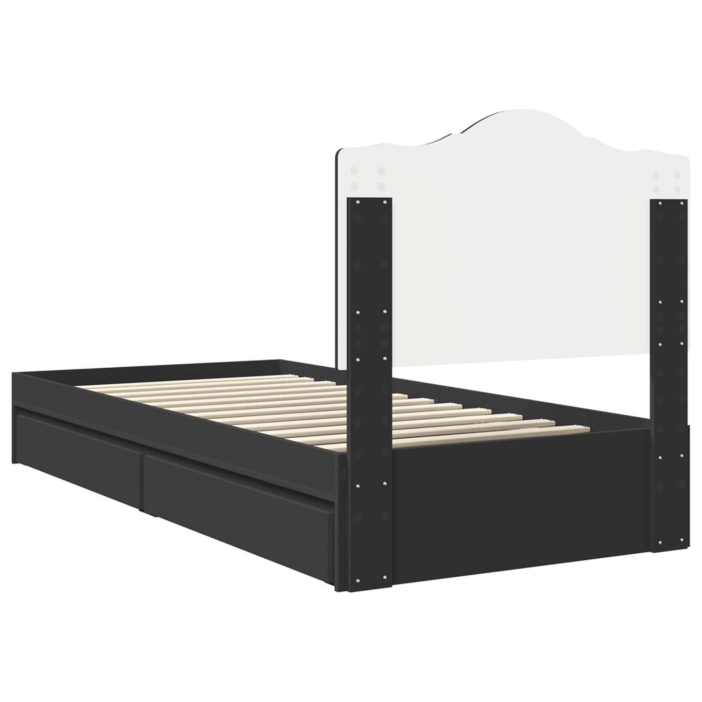 Storage Bed with Drawer Black 70 x 190 cm Engineered Wood