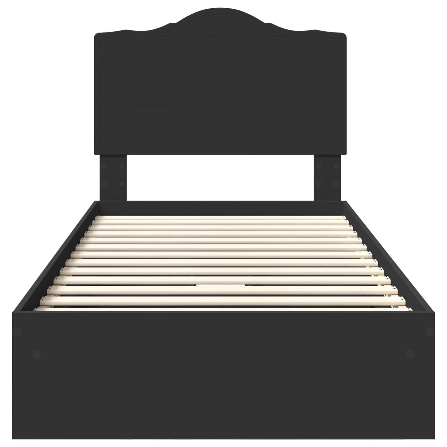 Storage Bed with Drawer Black 70 x 190 cm Engineered Wood