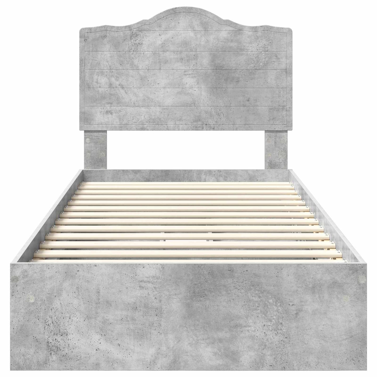 Storage Bed Concrete Grey 70 x 190 cm Engineered Wood